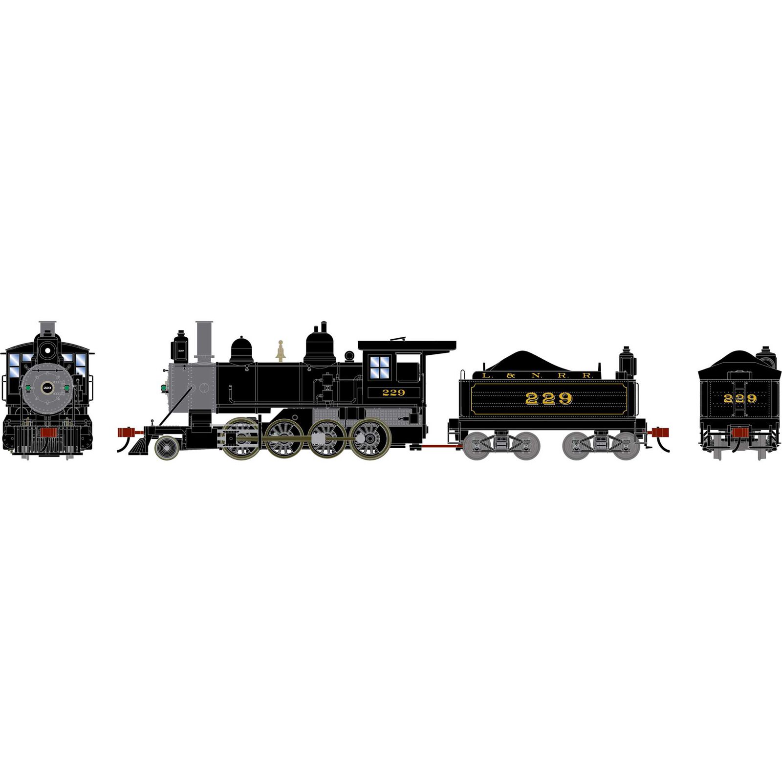 HO ATH 2-8-0 Steam Locomotive w/DCC & Sound, LN #229