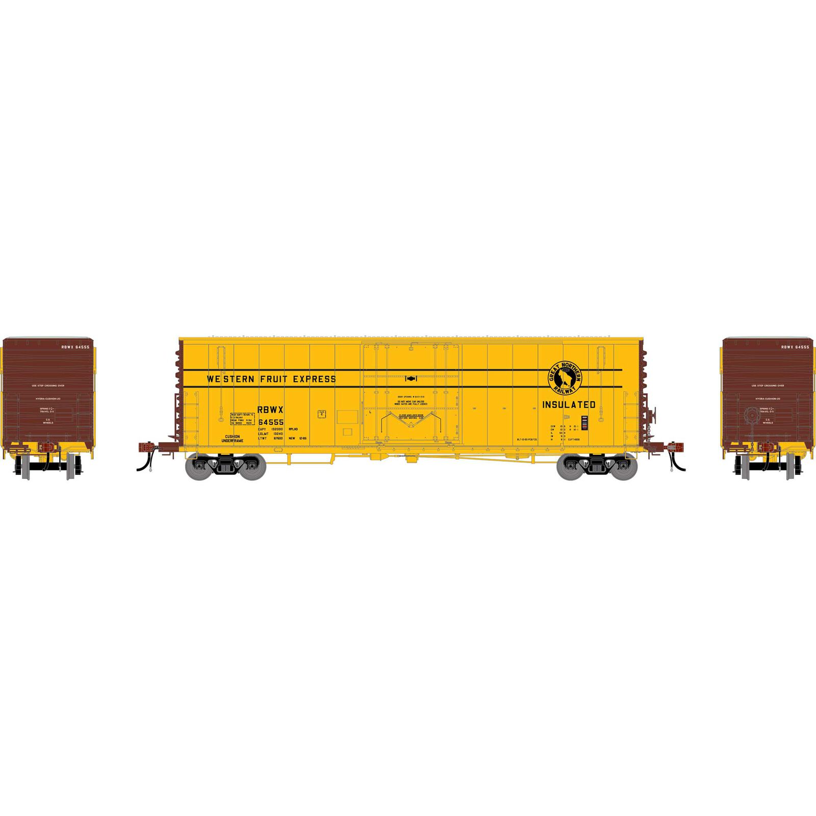 Athearn Genesis HO GEN 50' PC&F Box Car w/10'6" Plug Door, RBWX #64555