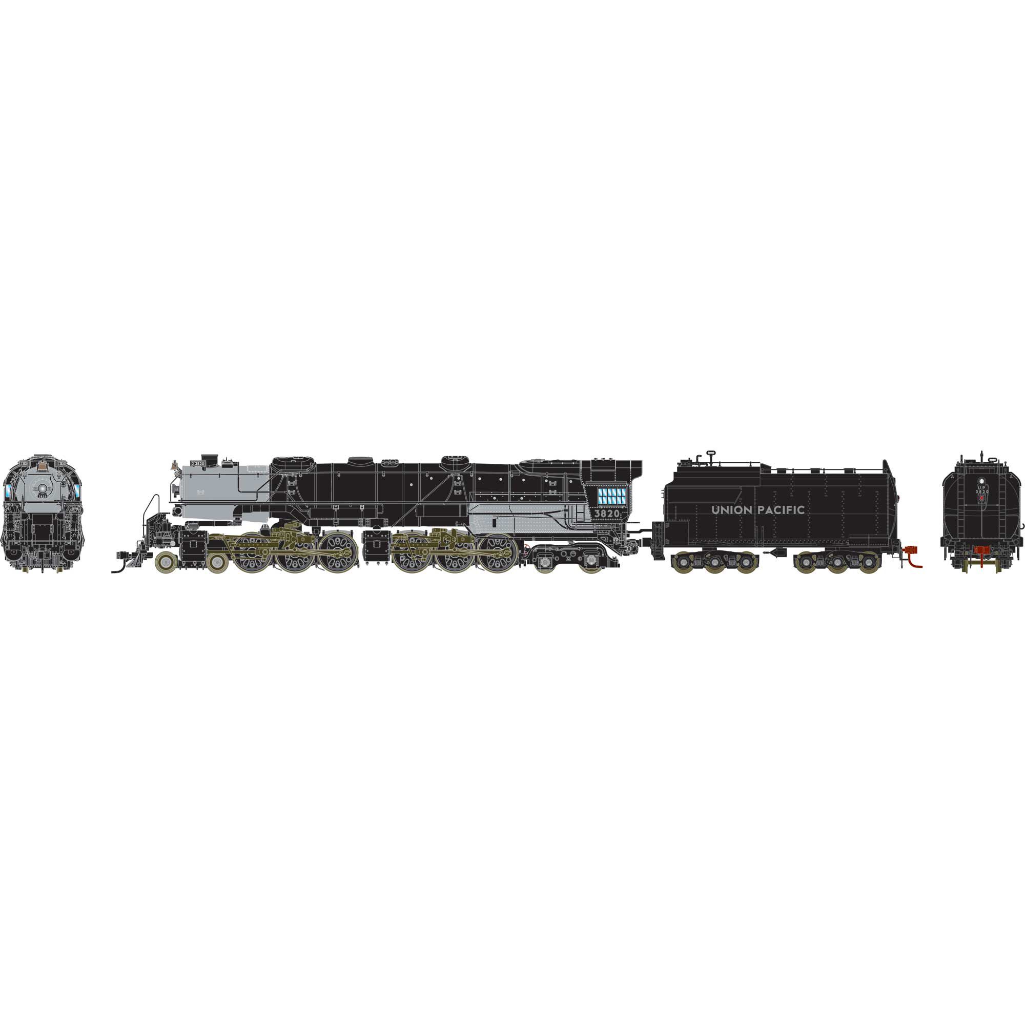 HO 4-6-6-4 CSA-2 Challenger Locomotive with Tsunami2 DCC