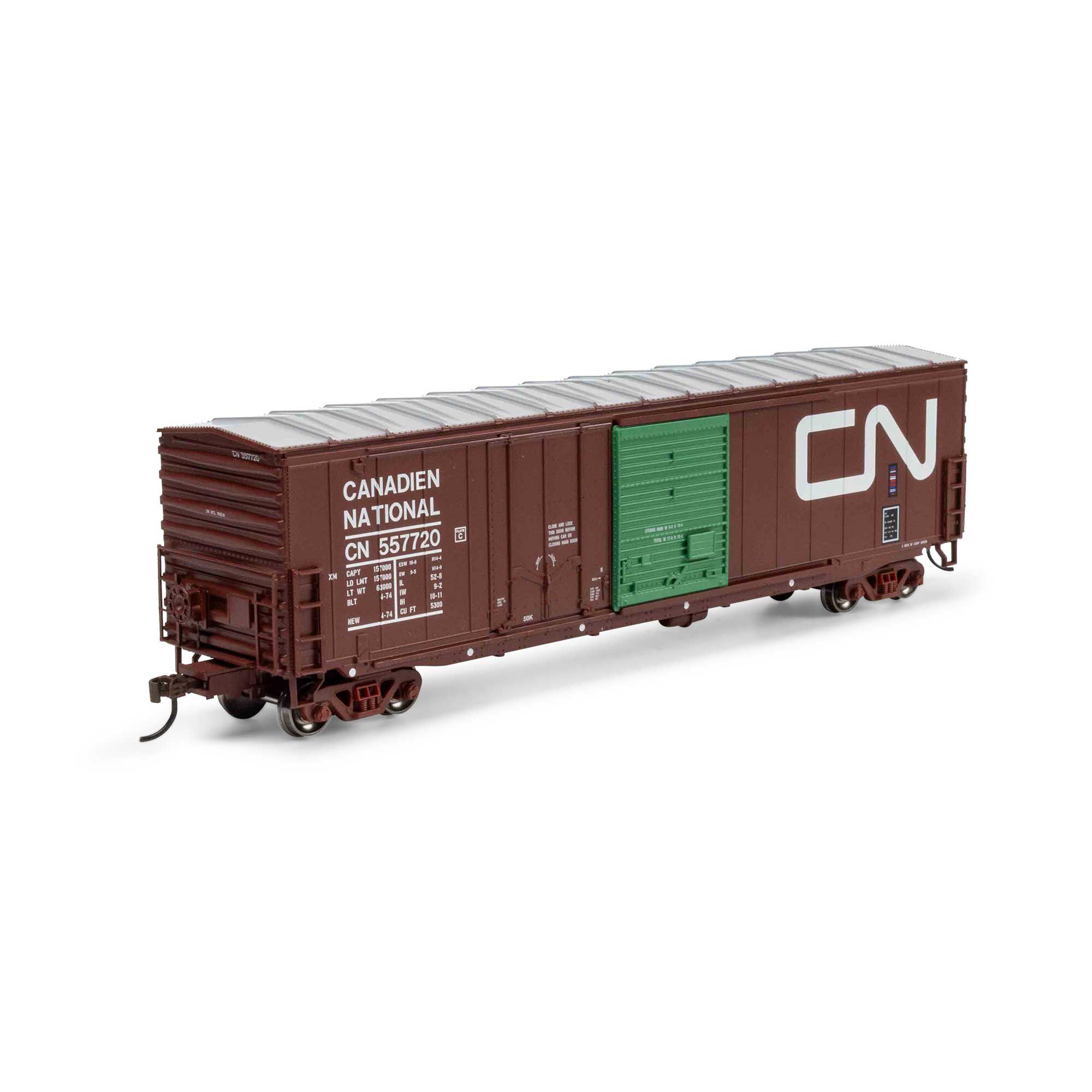 Athearn HOゲージ 貨物車両 4両セット Athearn HO 50' ACF Combo Door Box Car, CN #557720 Model Train