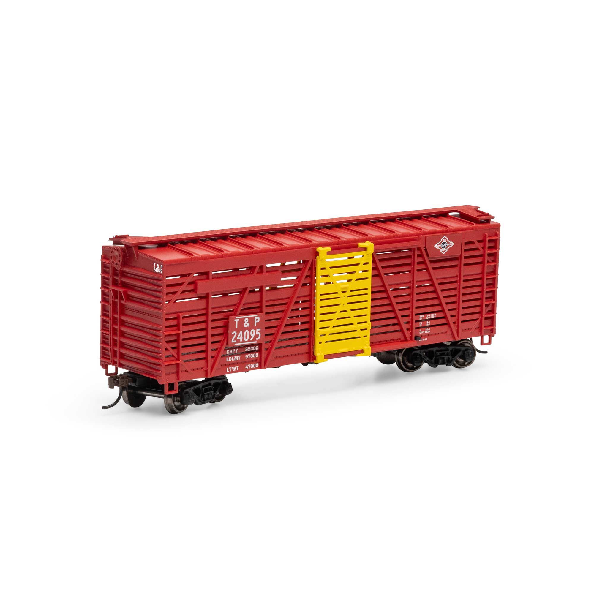 Athearn HO 40' Stock Car, T&P #24095 Model Train | Athearn | Athearn