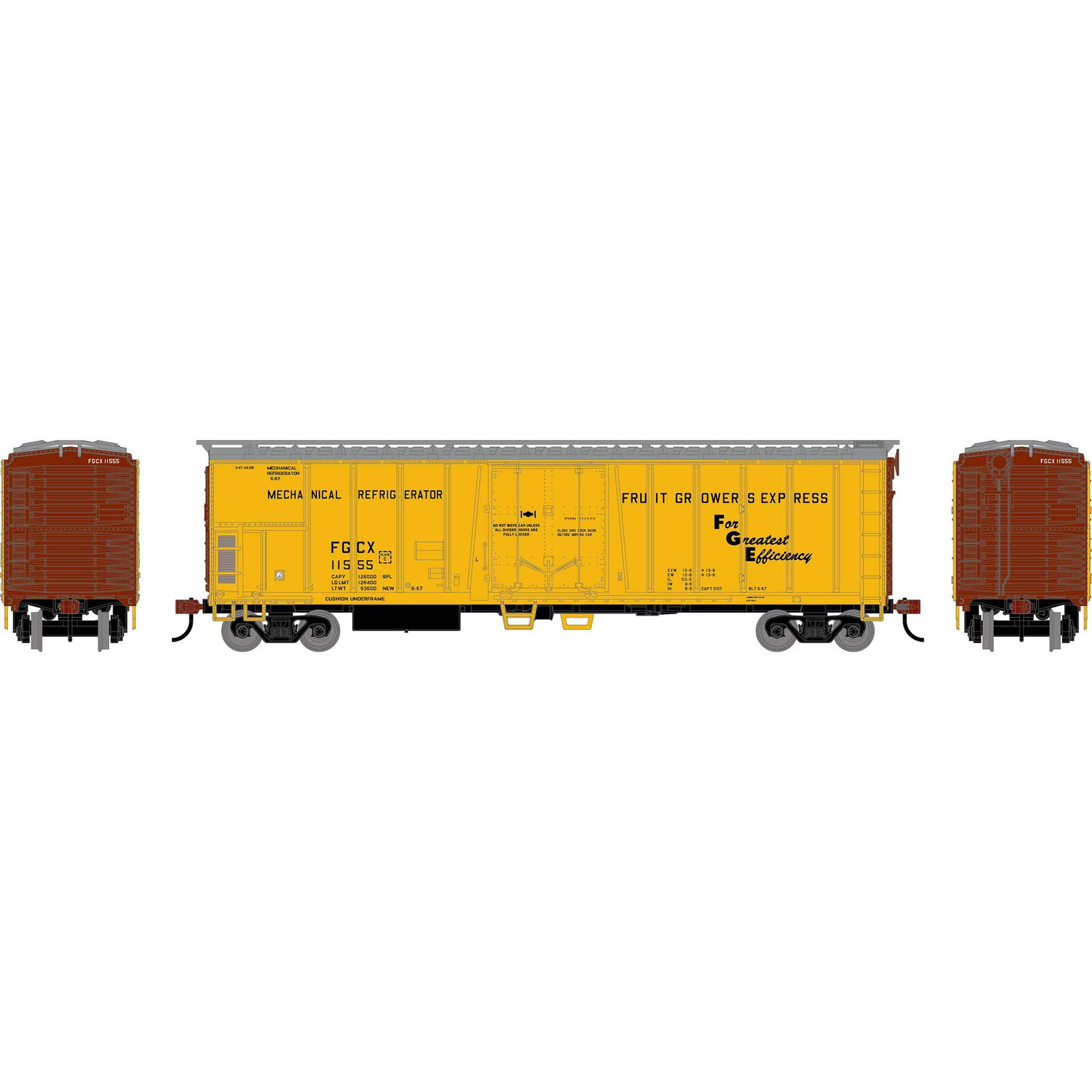 HO RND 50' Exterior Post Mechanical Reefer, FGCX #11555