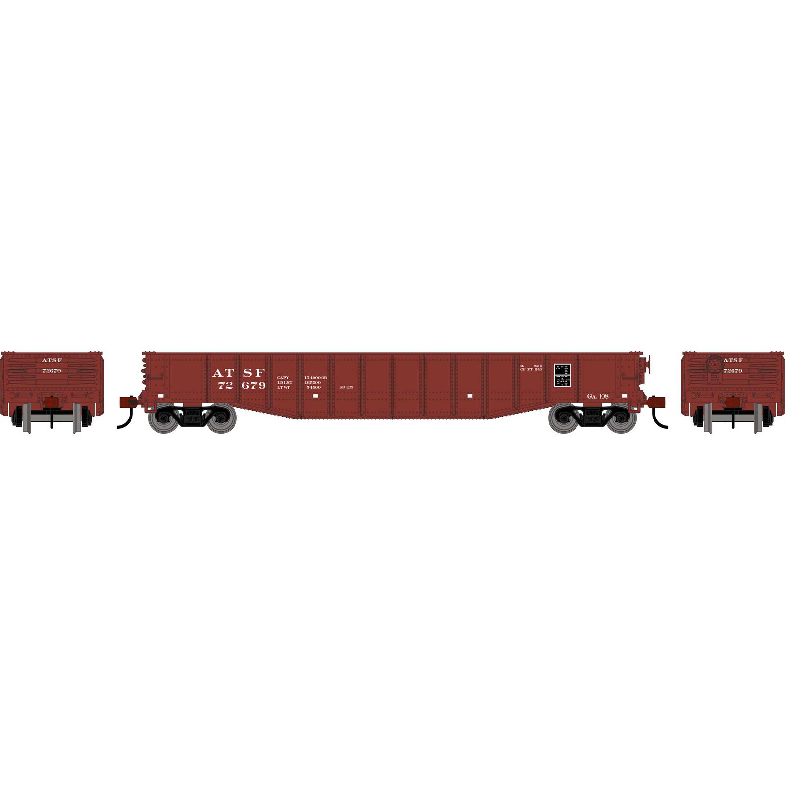 Roundhouse HO RND 50' Gondola, ATSF #72679