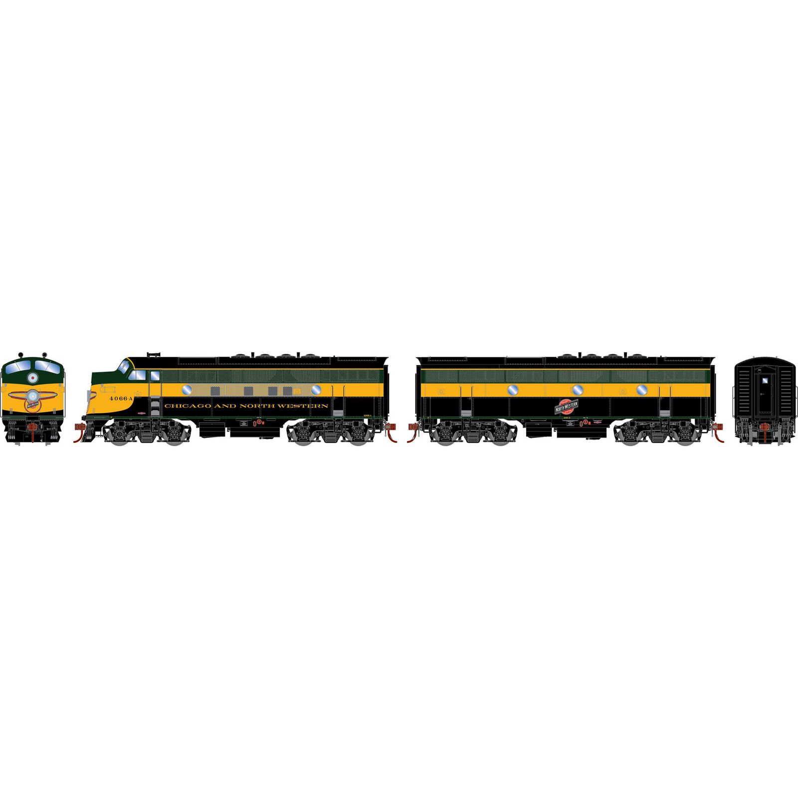 HO F3A / F3B Locomotive Set, C&NW #4066-A, #4066-B