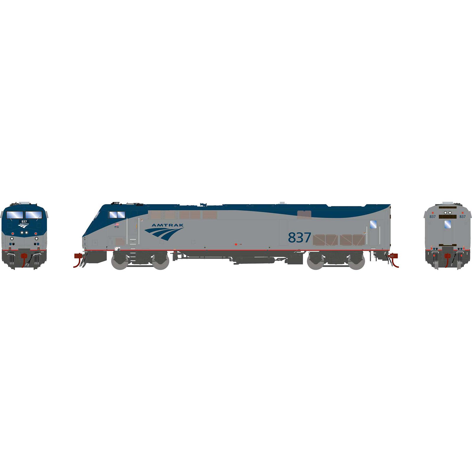 HO P40DC Locomotive, Amtrak, Phase V #837