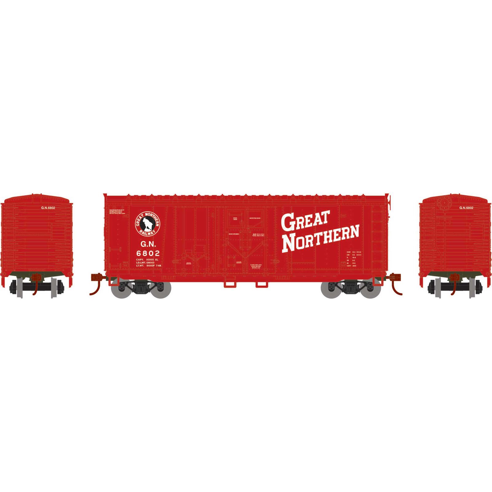 HO 40' Grain Loading Box Car, GN #6802