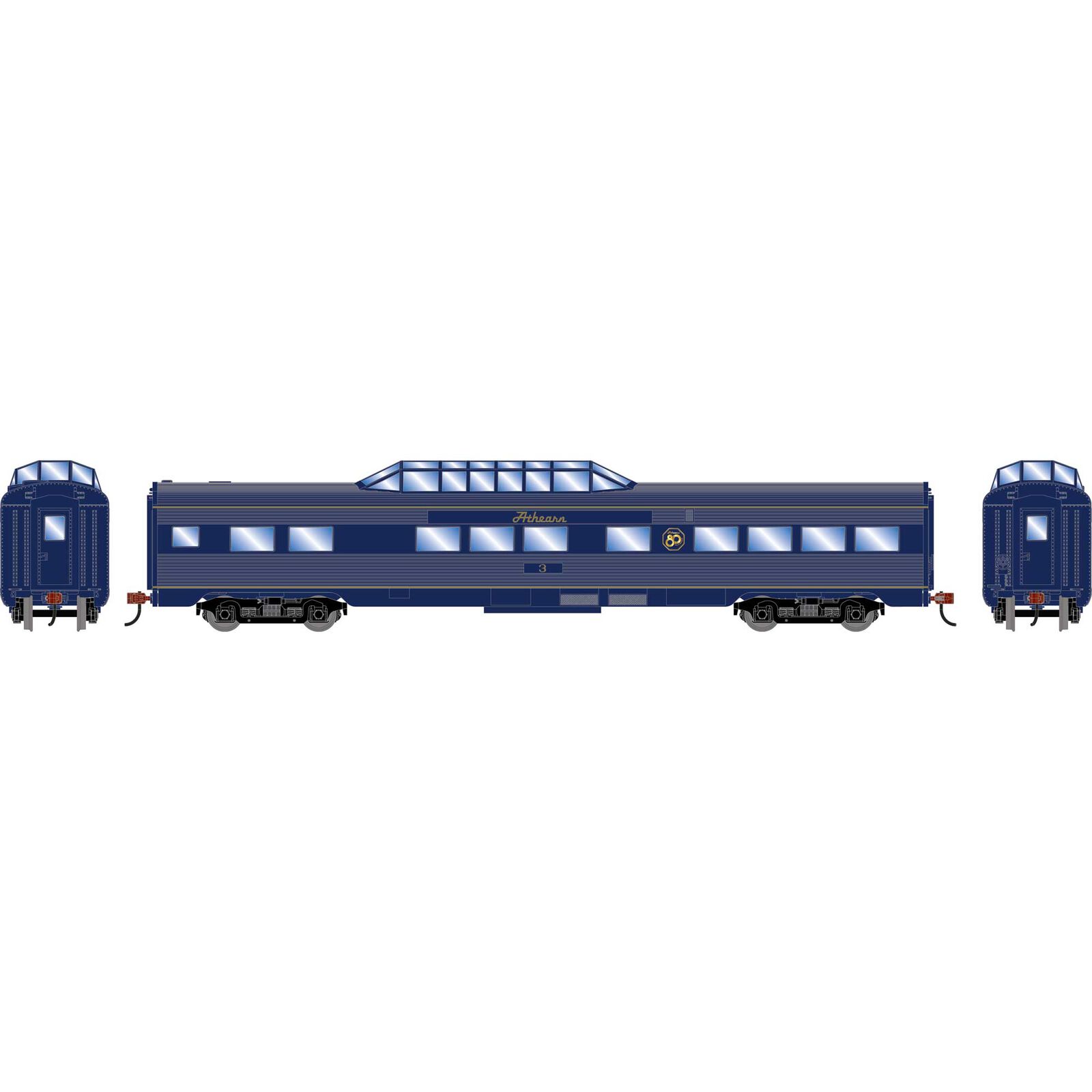 Roundhouse HO RND Streamline Dome Car, ATHX #3 80th Anniversary Limited Edition