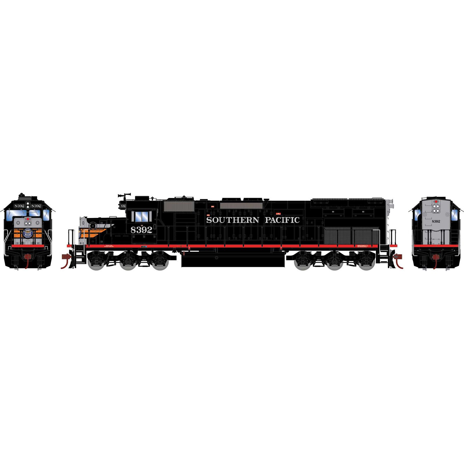 HO SD40T-2 Locomotive, SP/Black Widow #8392