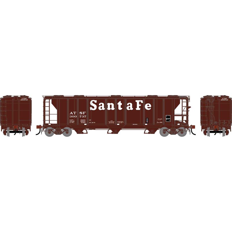 HO GEN PS 2893 3-Bay Covered Hopper, ATSF 'Billboard Lettering' #300737