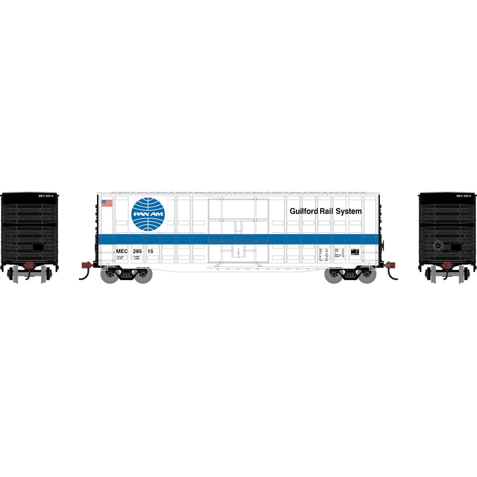 Roundhouse HO RND 50' Waffle High Cube Box Car MEC #28515