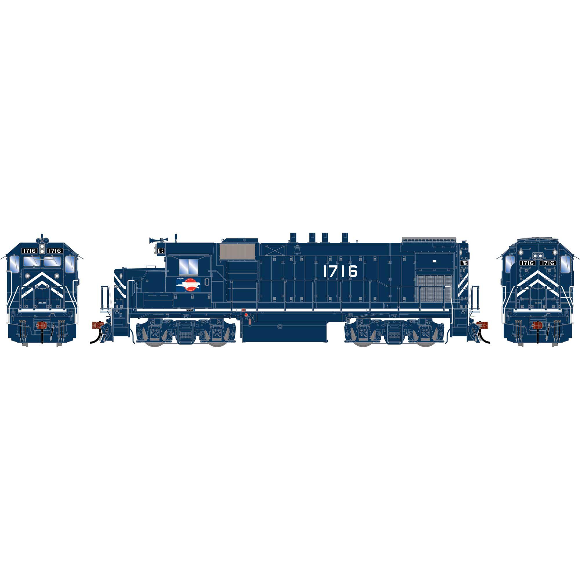 Athearn Genesis HO GEN GP15AC Locomotive, MP #1716 Model Train
