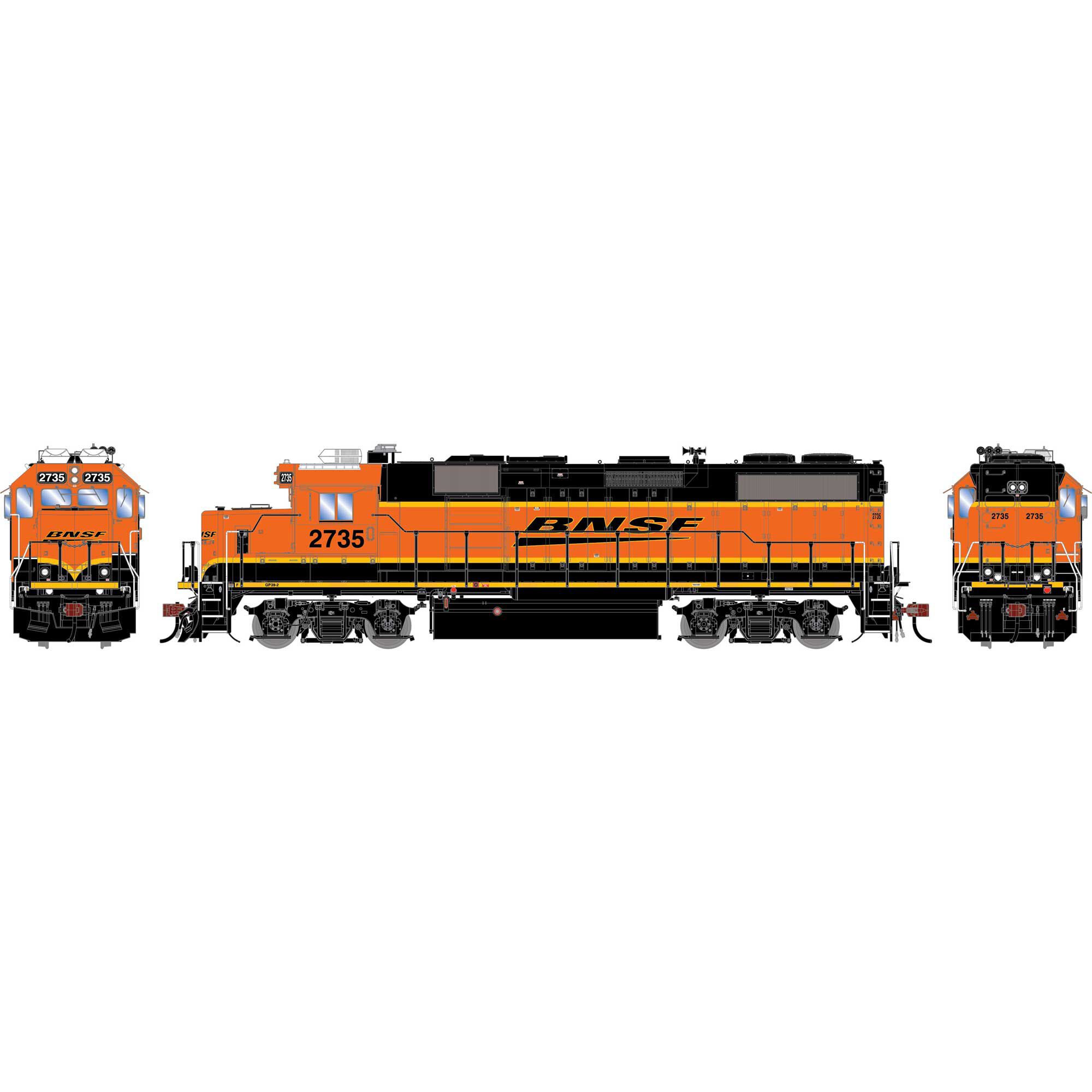 HO GEN GP39-2 PH IIB Locomotive, BNSF #2735 Model Train