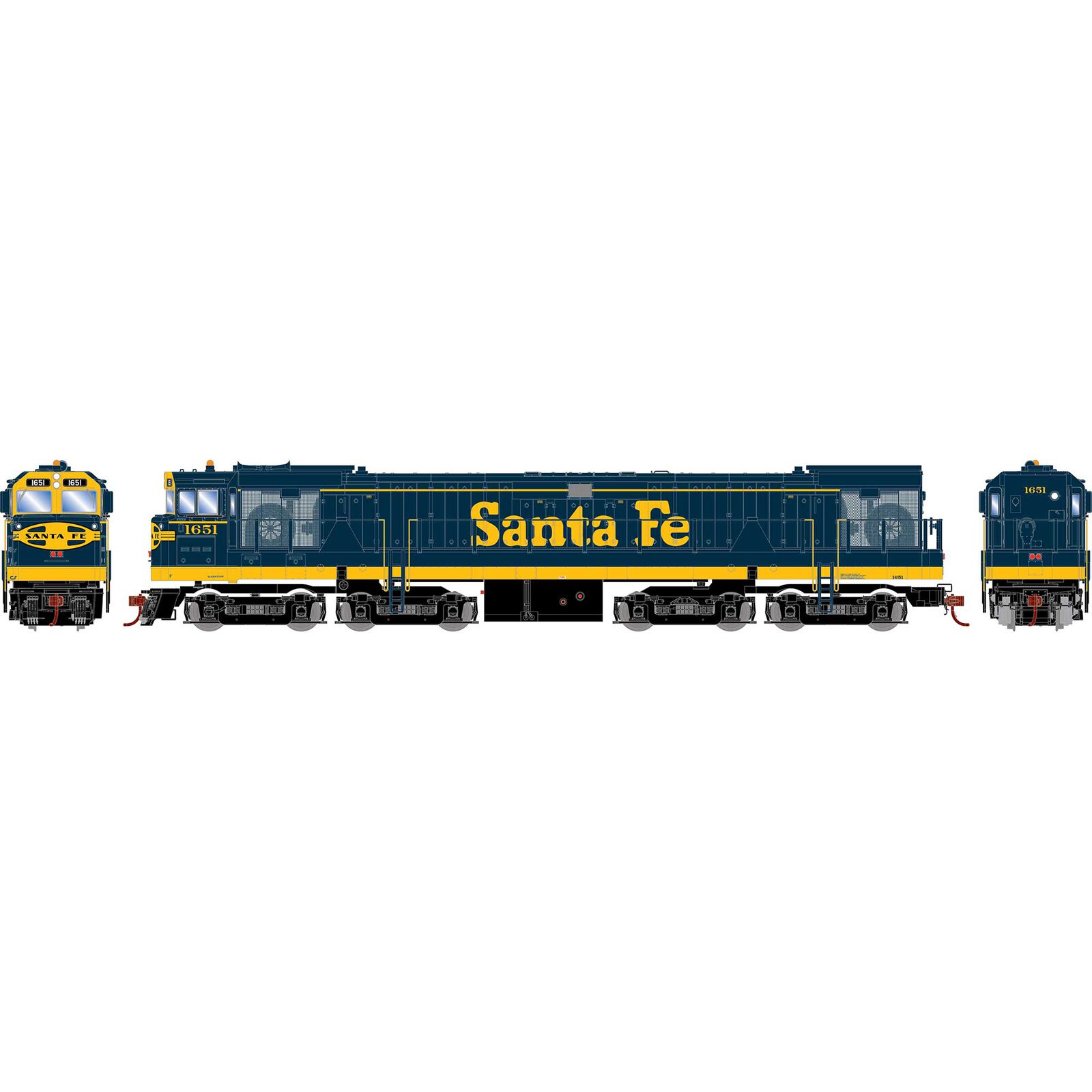 HO U50 Locomotive with DCC & Sound, SF #1651