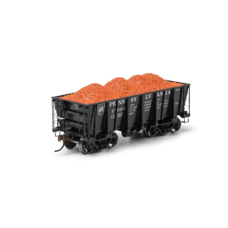 HO 26' PC&F Ore Car Tight-Bottom Low Side with Load, PRR #15007