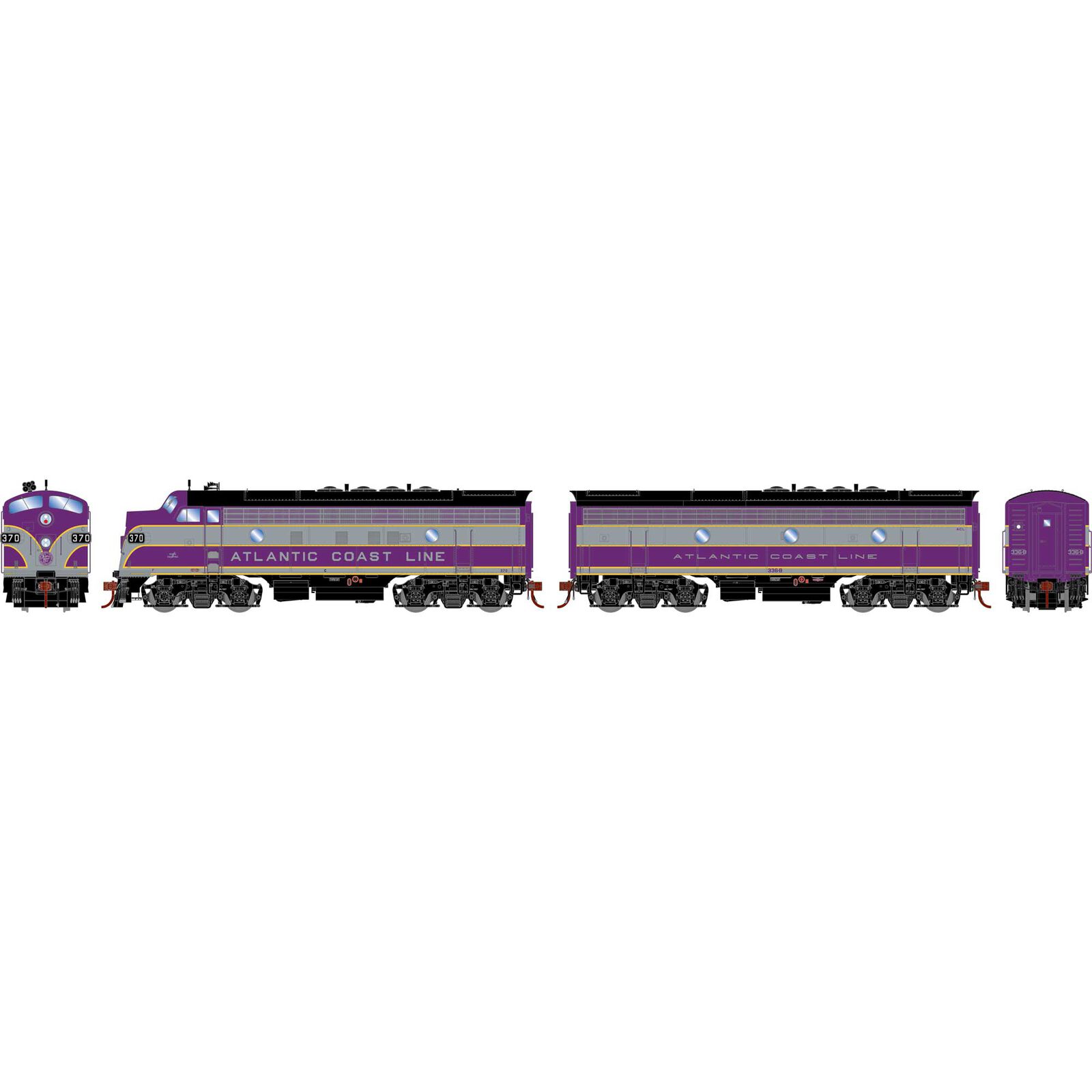HO F7A / F3B Locomotive Set, ACL #370, #336-B