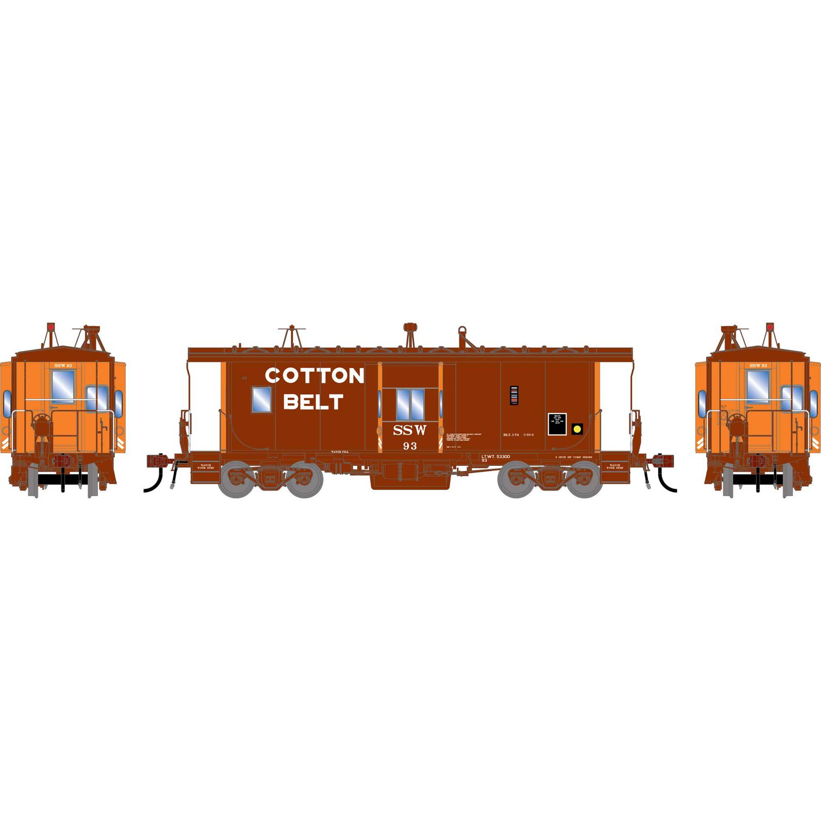 Athearn Genesis HO GEN ICC Bay Window Caboose w/Lights & Sound, Late SSW #93