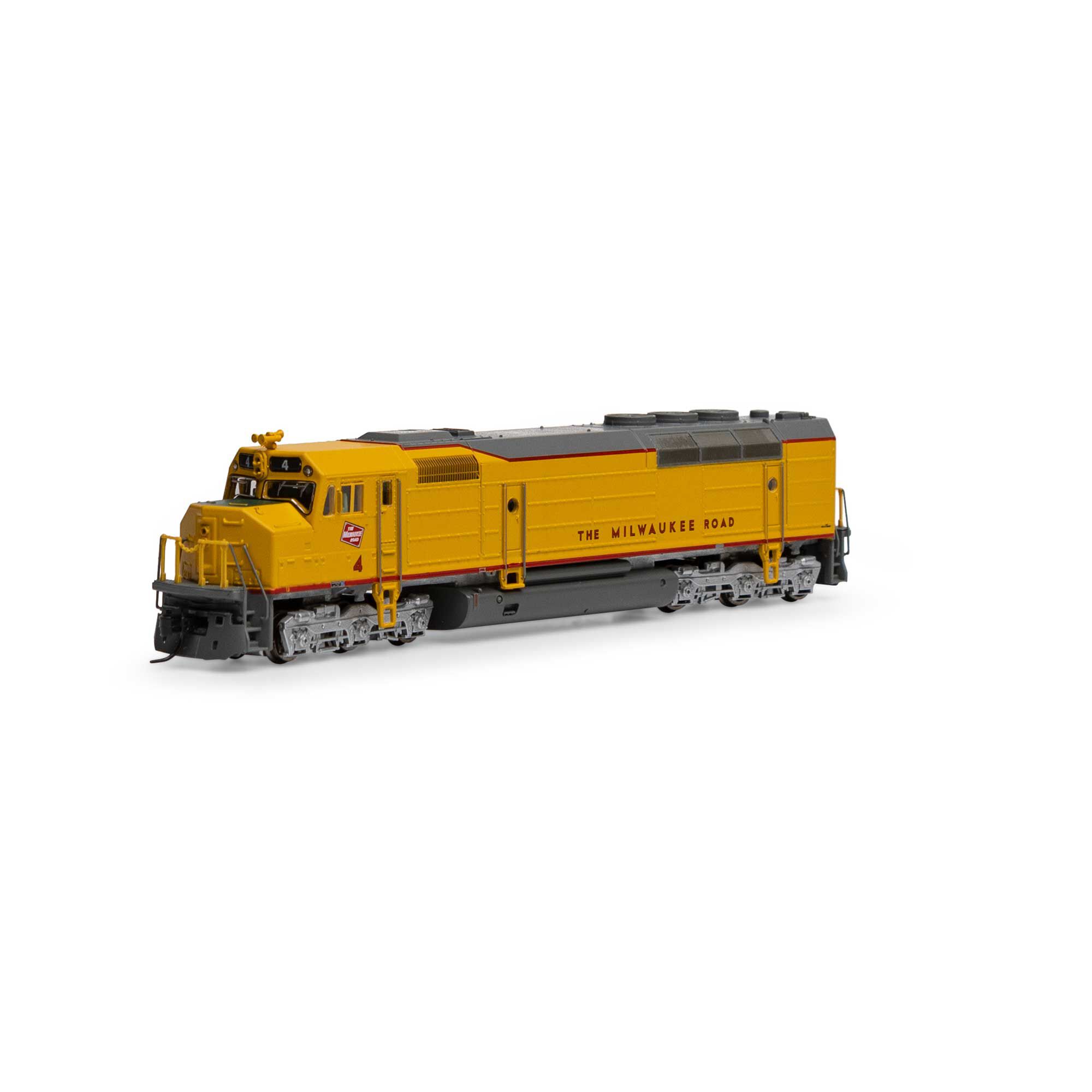 Athearn N FP45 with DCC & Sound, MILW/Yellow & Gray #4 Model Train
