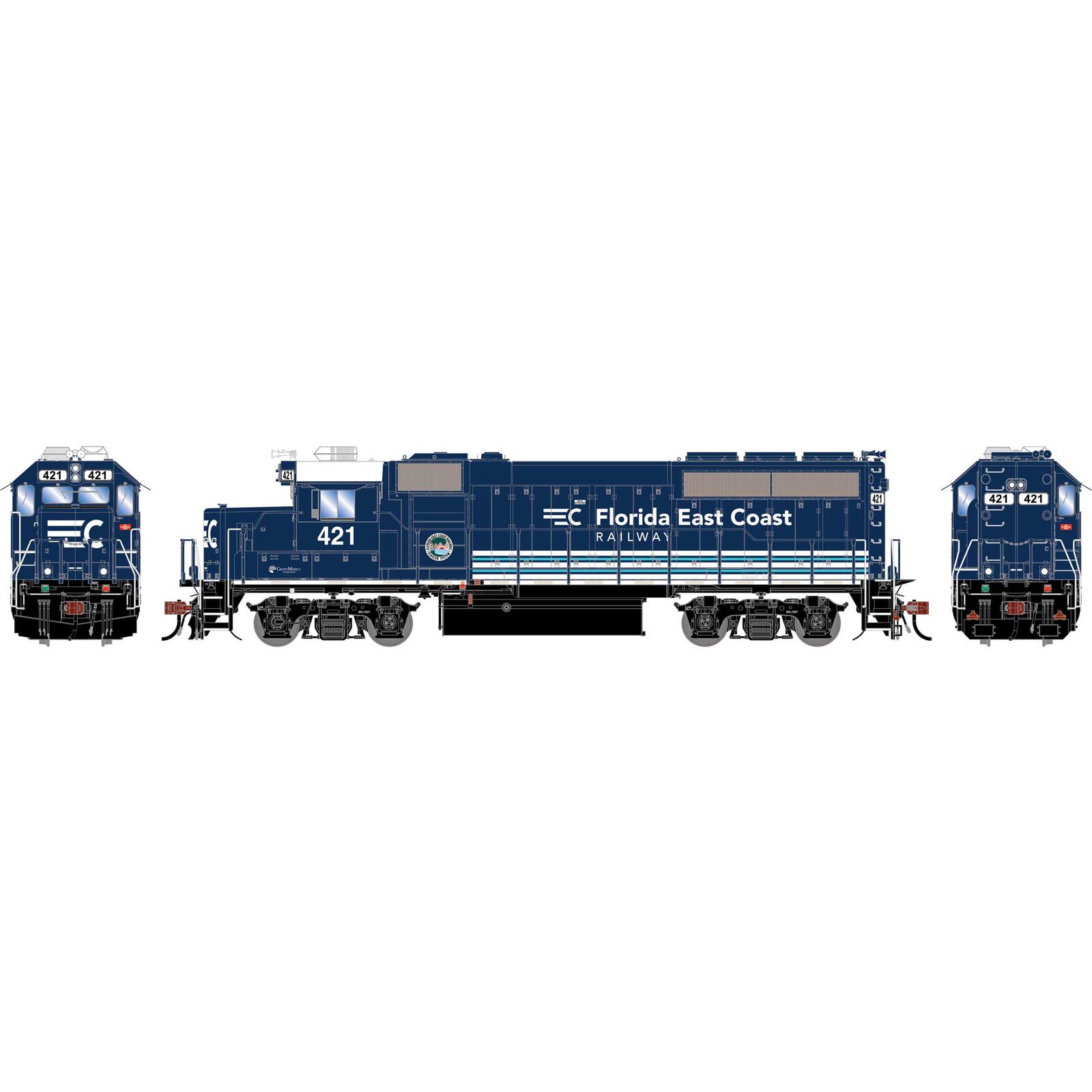 HO GP40-2 Locomotive with DCC & Sound, FEC #421