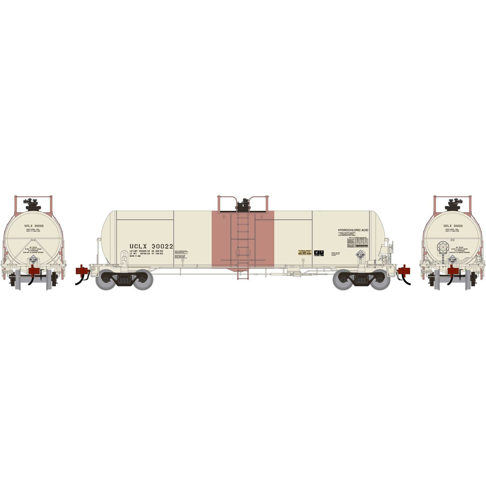 Athearn Genesis HO GEN GATC 20K Gallon Tank Car, Primed For Grime UCLX #30022