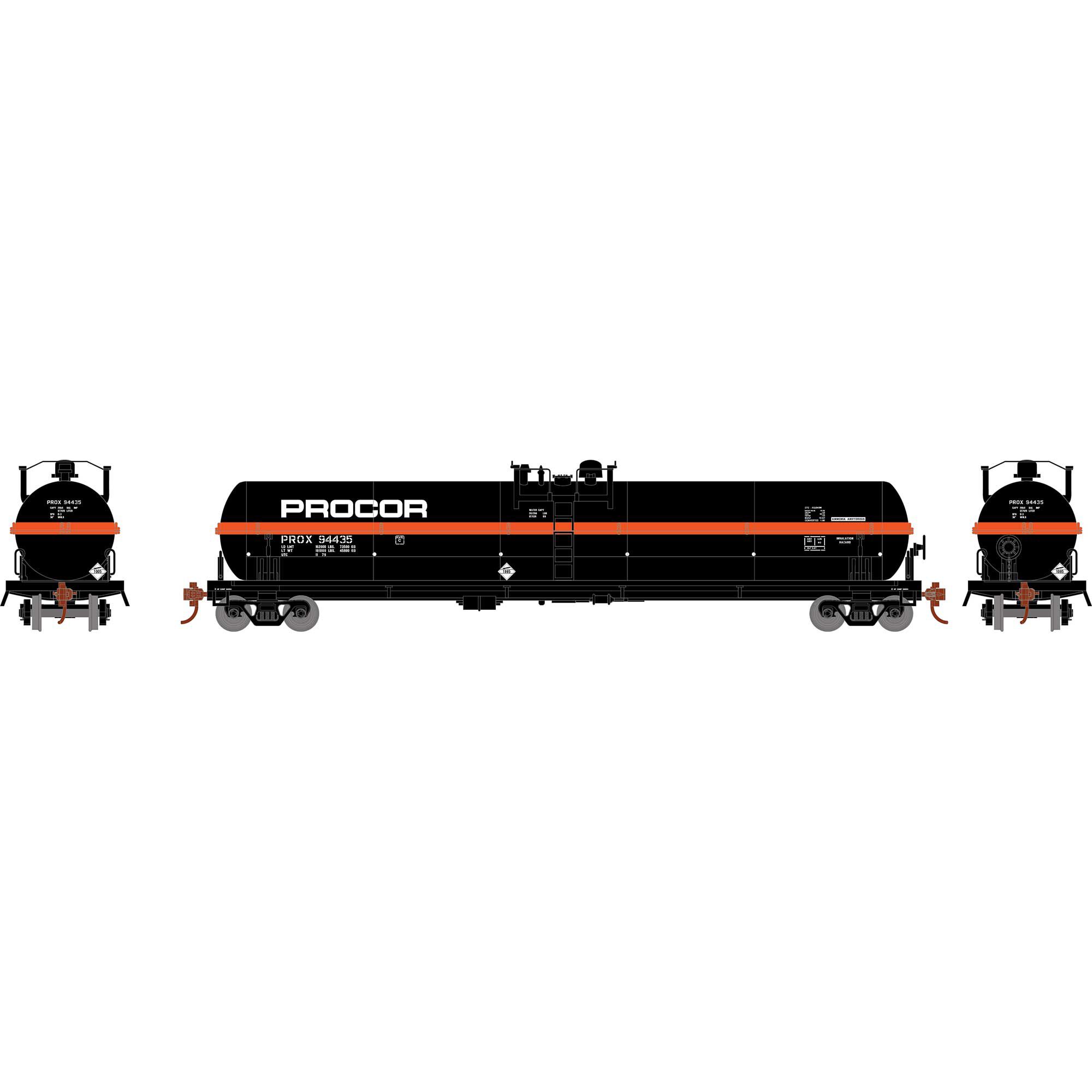 Athearn HO ATH 62' Tank Car, PROX #94435 Model Train | Athearn