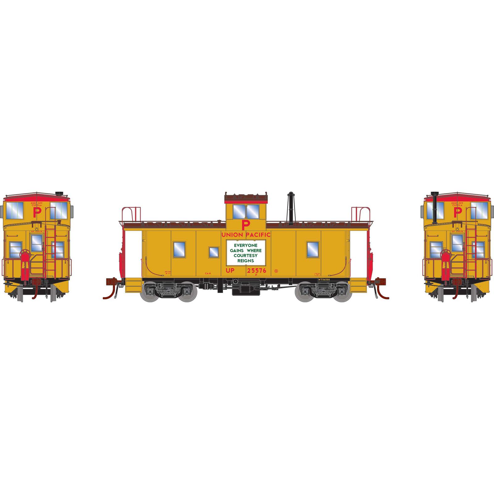 Athearn HO CA-8 Early Caboose with Lights & Sound UP #25500