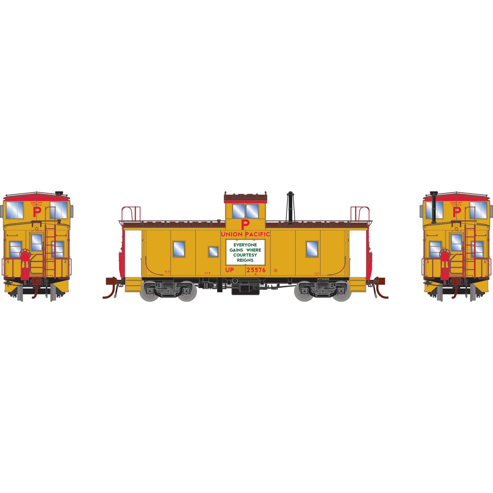 HO CA-8 Early Caboose with Lights & Sound UP #25500