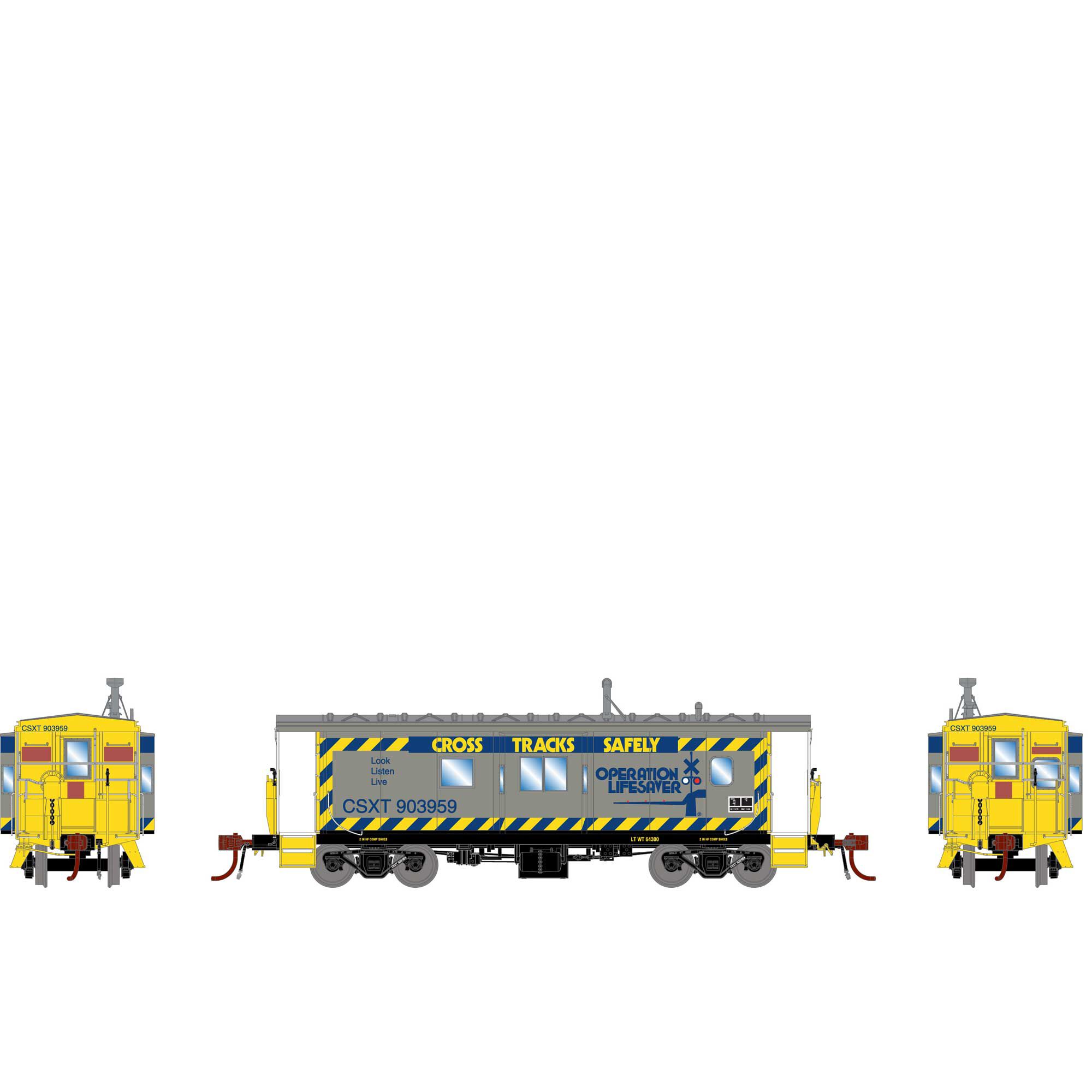 HO C-27 ICC Caboose with Lights, CSX/OLS/ORB #903959 Model Train