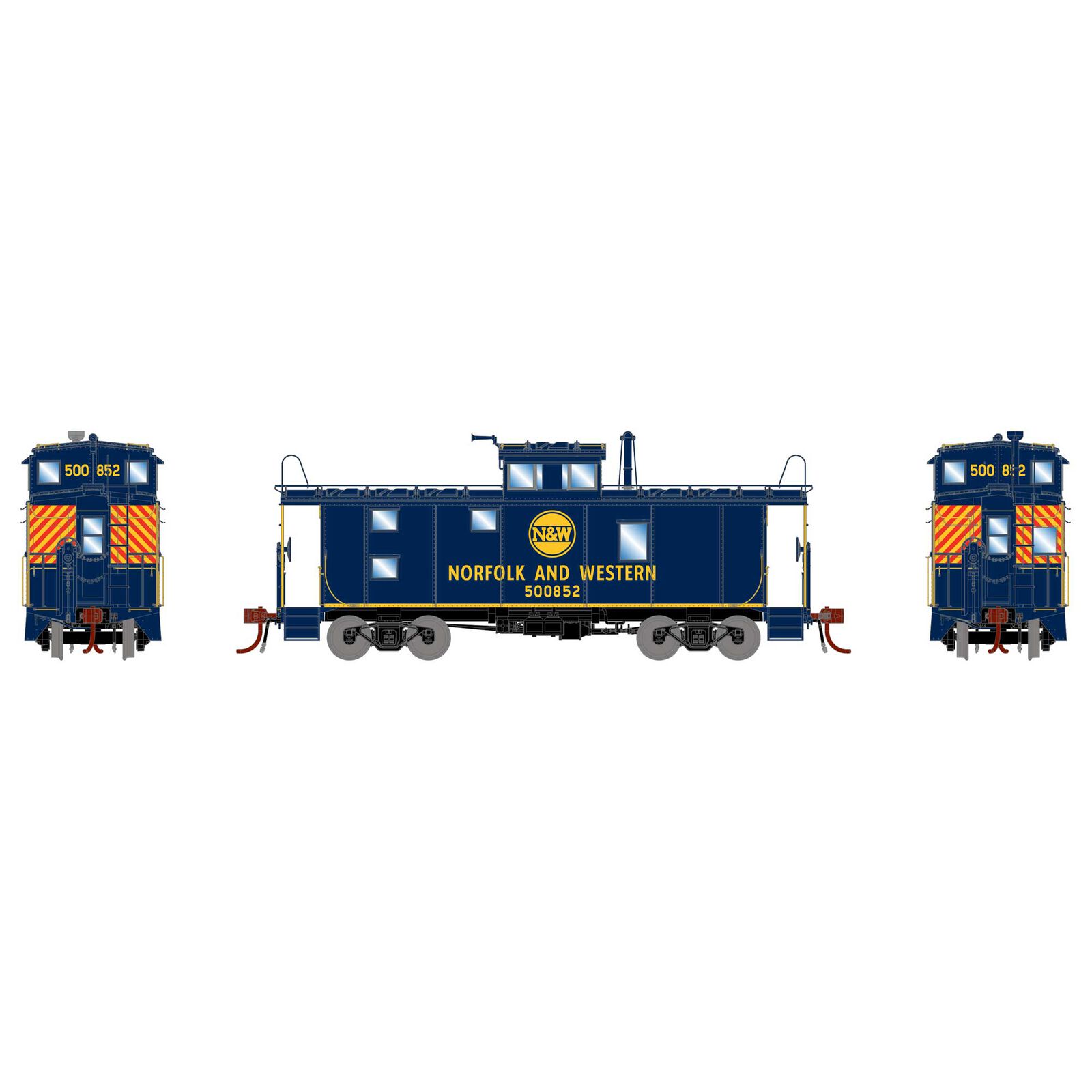 HO C-20 ICC Caboose with Lights, N&W #500852