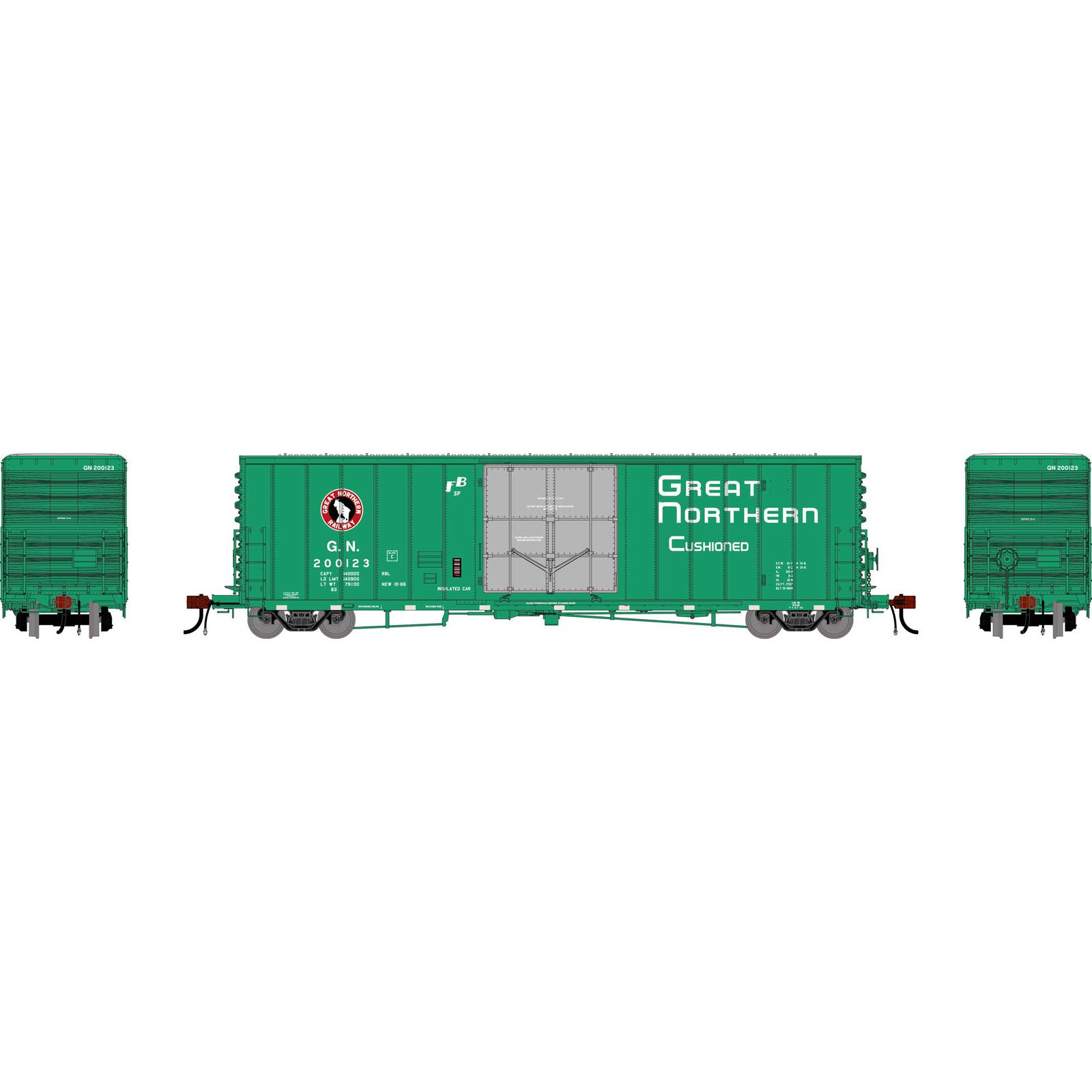 Athearn Genesis HO GEN 50' PC&F Box Car w/10'6" Plug Door, GN 'Glacier Green' #200123