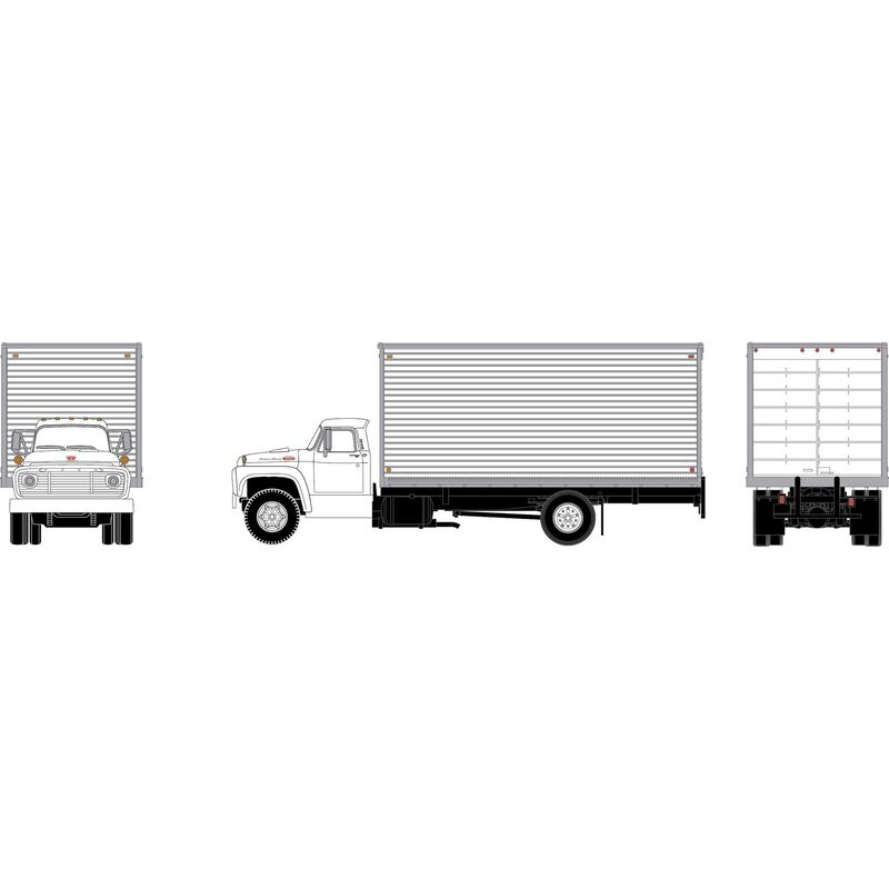 HO ATH Ford F-850 Box Van, White Unlettered
