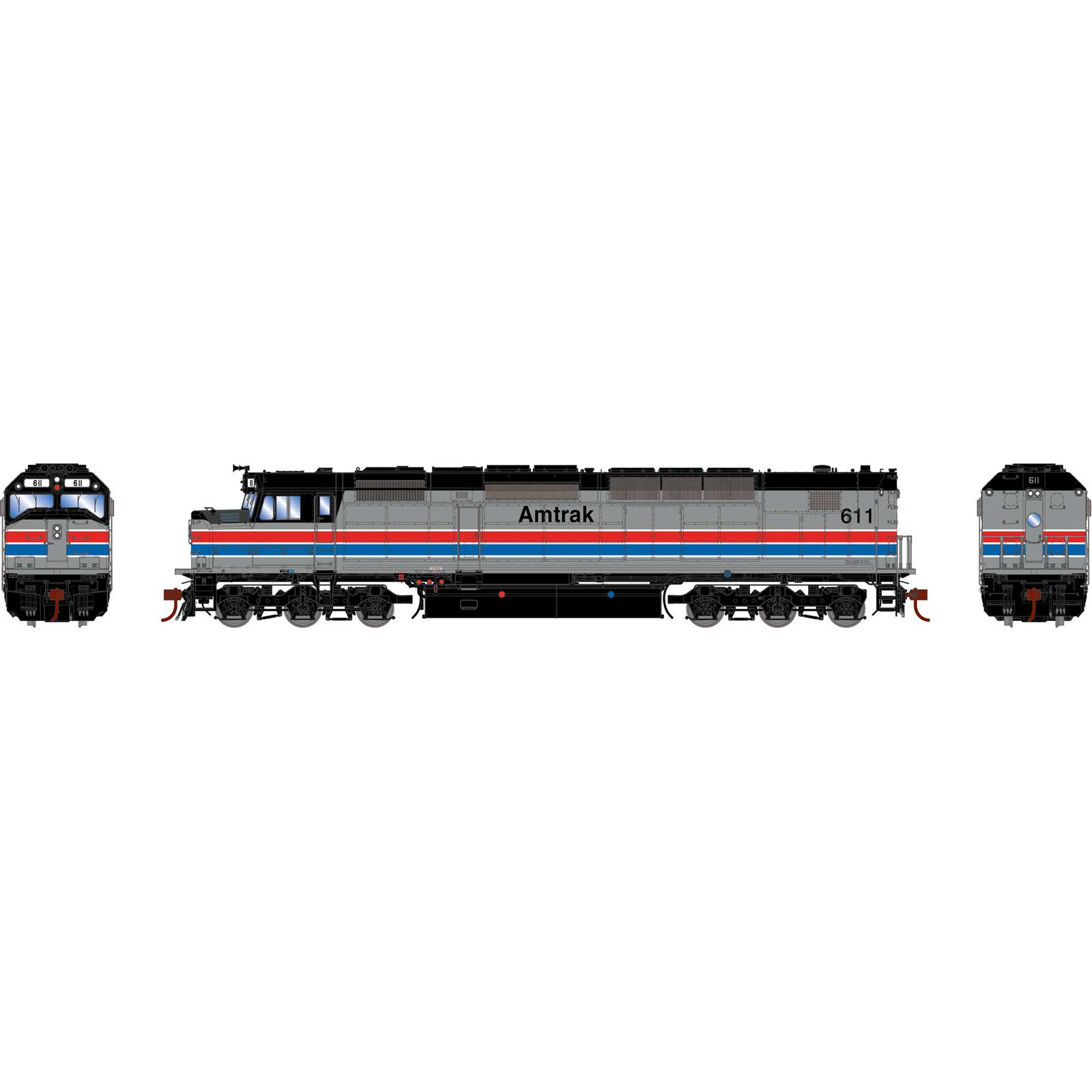 HO SDP40F Locomotive with DCC & Sound, Amtrak, Phase II #611