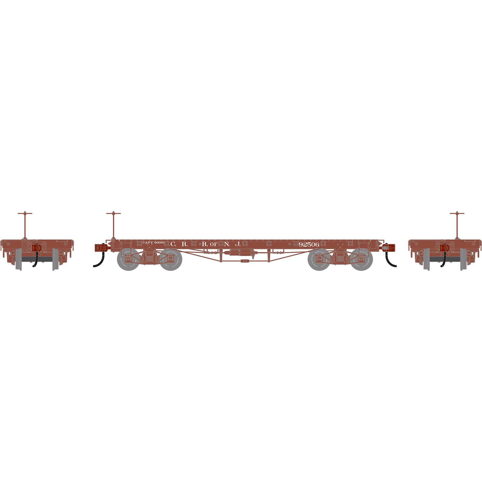 HO ATH 36' Flat Car, CNJ #92506