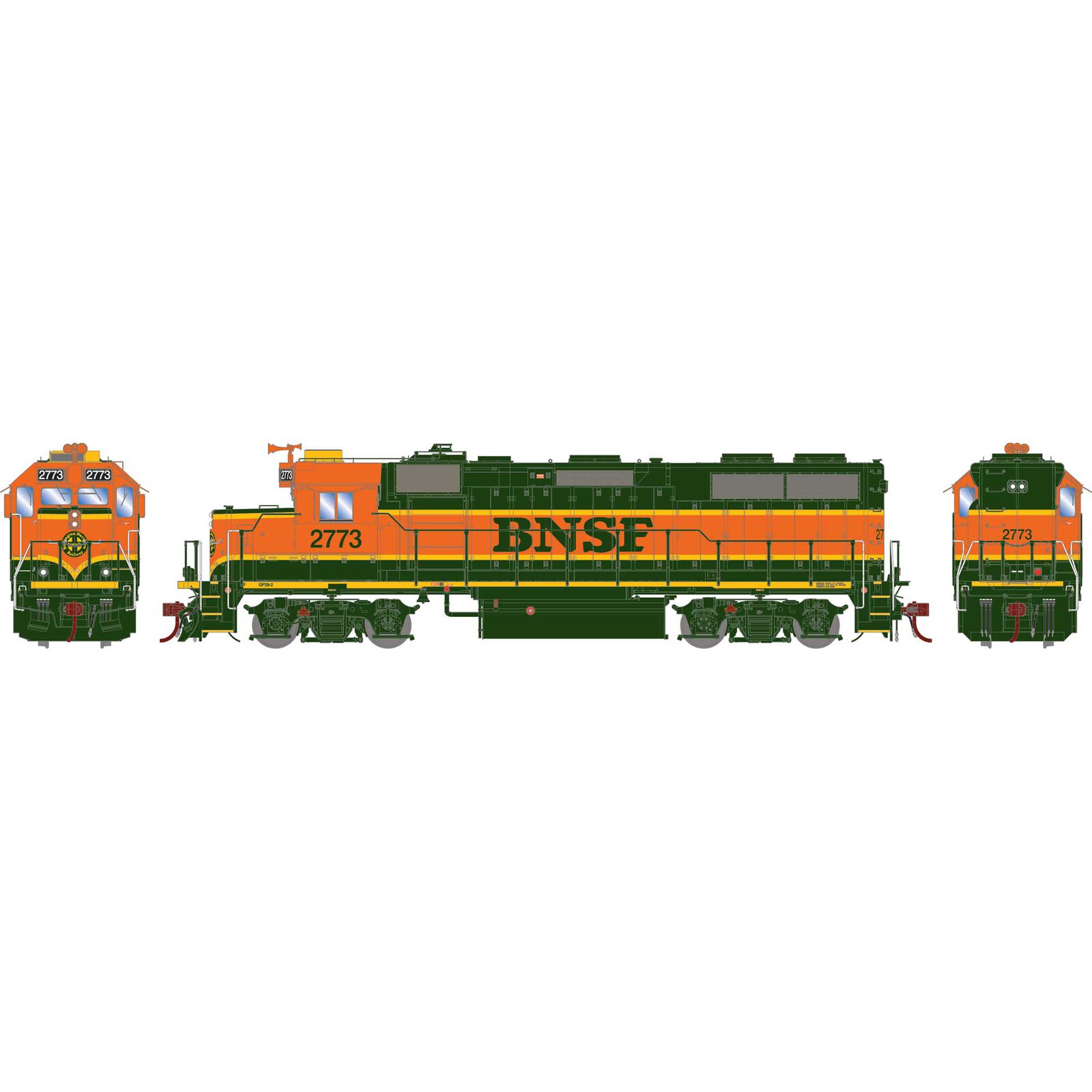 HO GP39-2u Locomotive with DCC & Sound, BNSF #2773