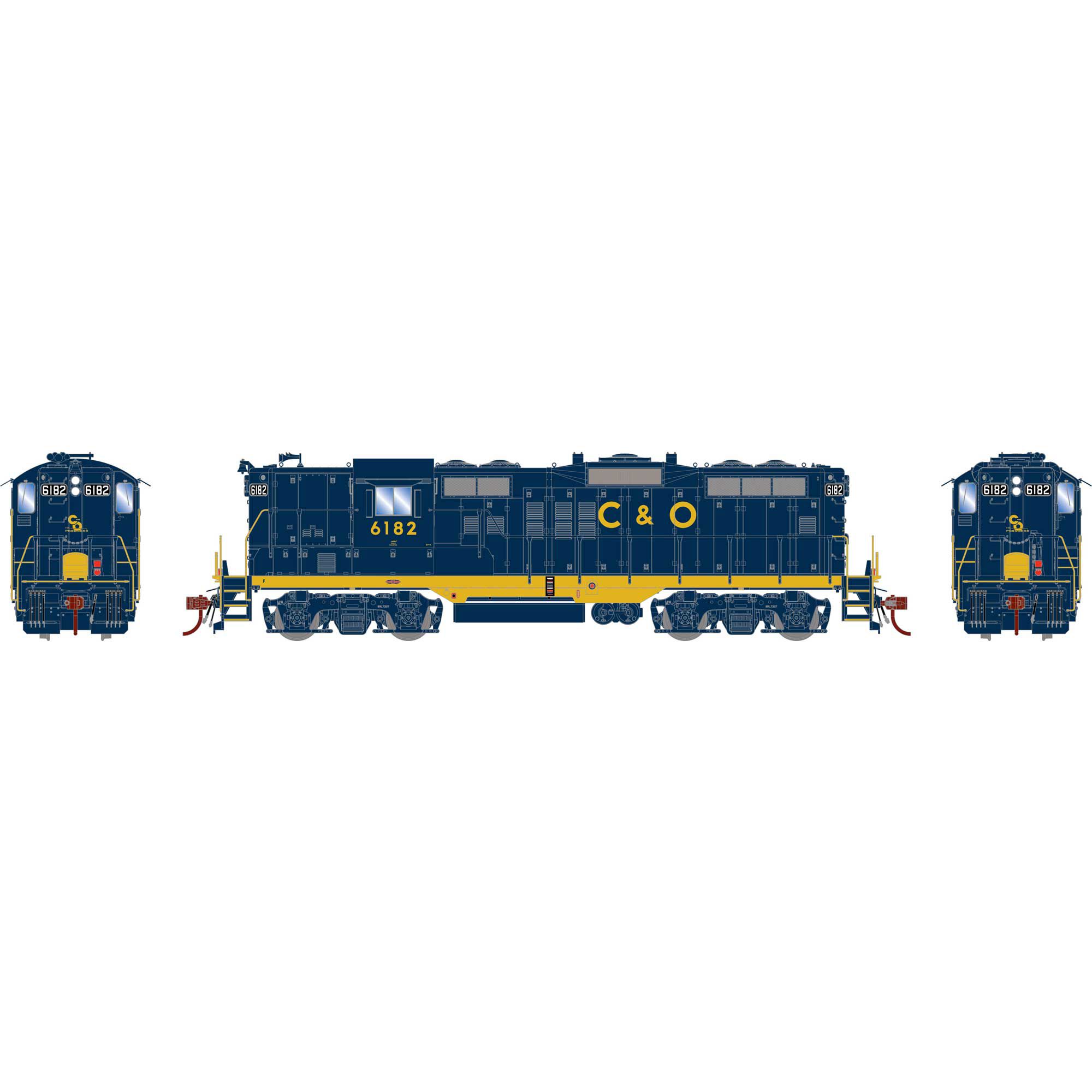 Athearn HO GP9 Locomotive, C&O #6182 Model Train | Athearn | Athearn