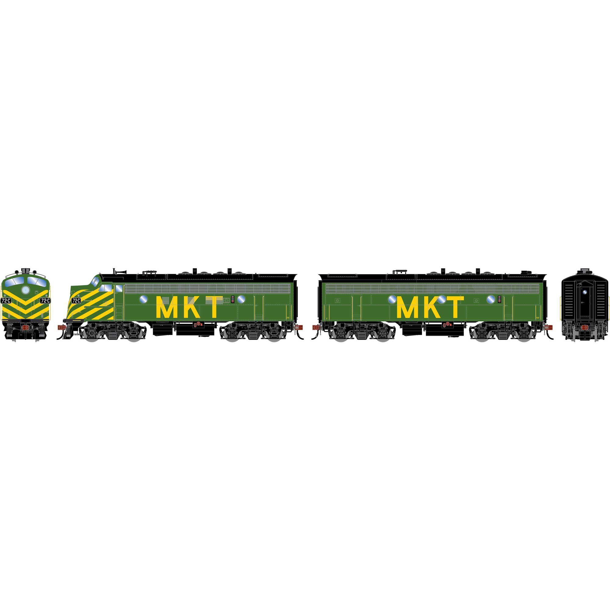 HO F7A / F7B Locomotive Set with DCC & Sound, Freight MKT