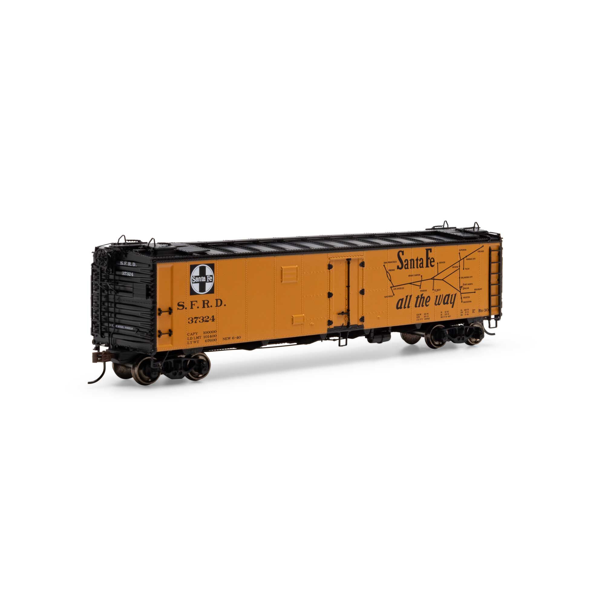 Athearn HO 50' Ice Bunker Reefer, SFRD #37324 Model Train