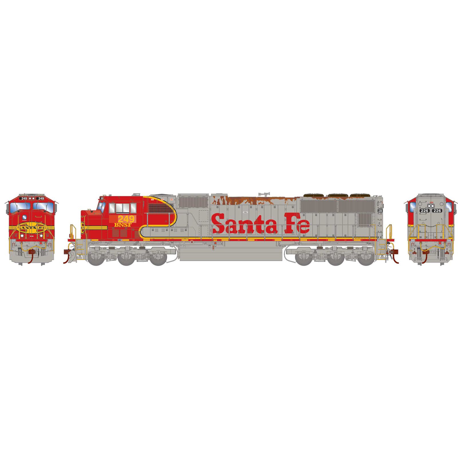 HO SD75M Locomotive, BNSF #249