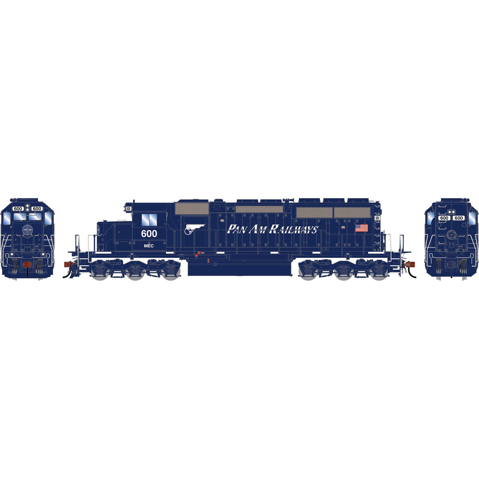 Athearn HO ATH SD40 Locomotive w/DCC & Sound, MEC #600