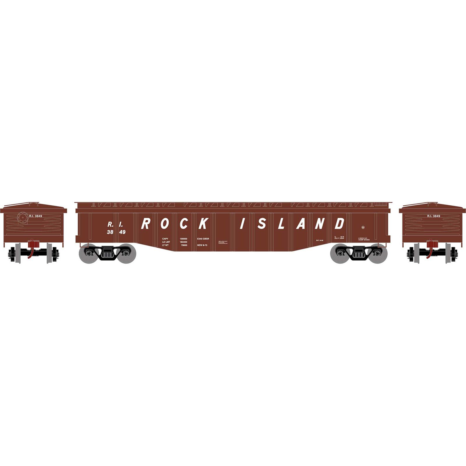 Rolling Stock - ATHEARN HO: EL 40' Gondola with Scrap Cars as Load in