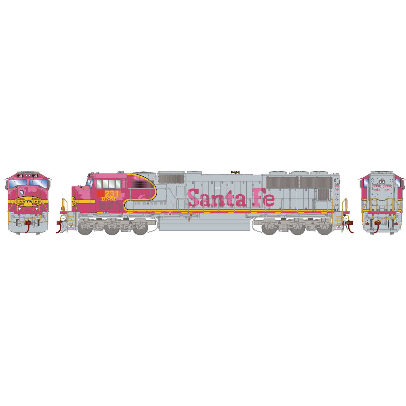 HO SD75M Locomotive, BNSF #231