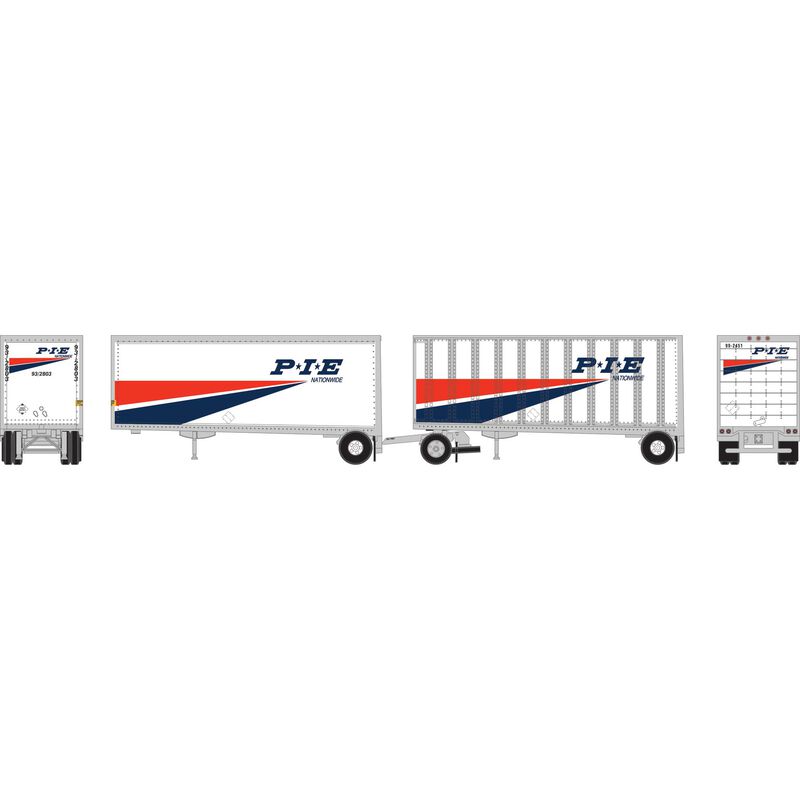 N ATH 28' Wedge Trailers Smooth Side/ Ext. Post (2) with Dolly, PIE- Trailers: 93-2803-SM; 99-2451-EP- Dolly: 29-7967