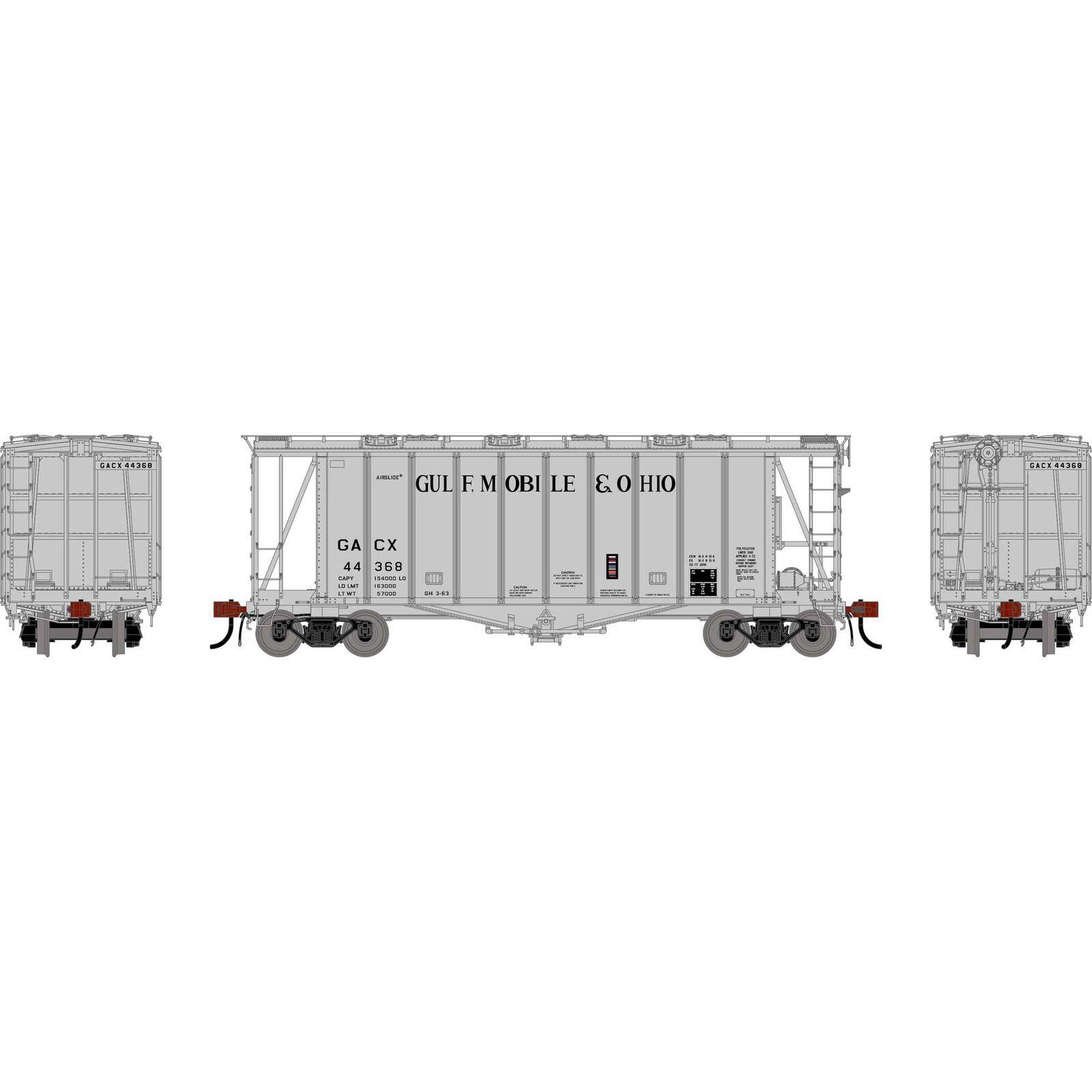 Athearn Genesis HO GEN GATC 2600 Airslide Covered Hopper, Early GMO #44368