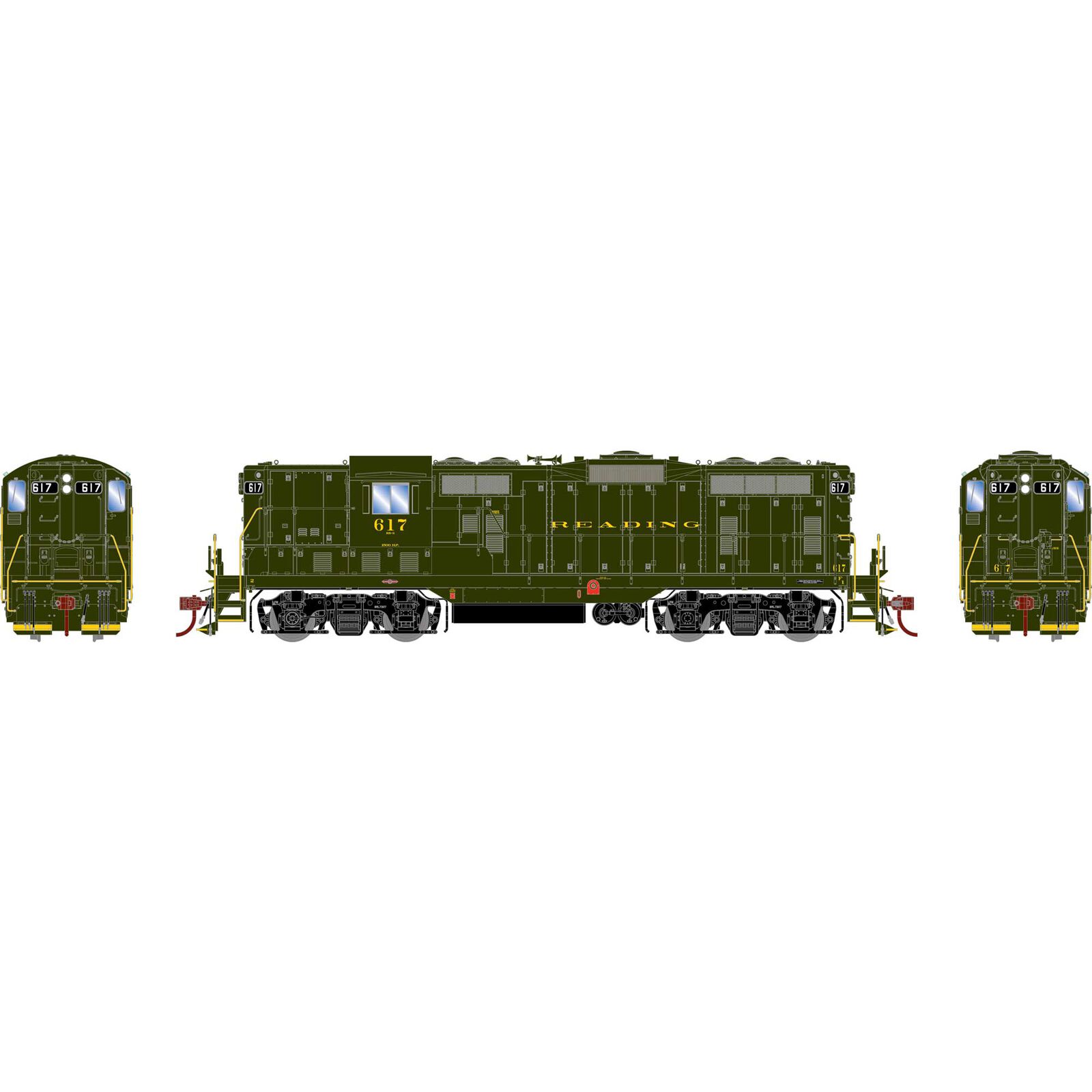 HO GP7 Locomotive, RDG #617