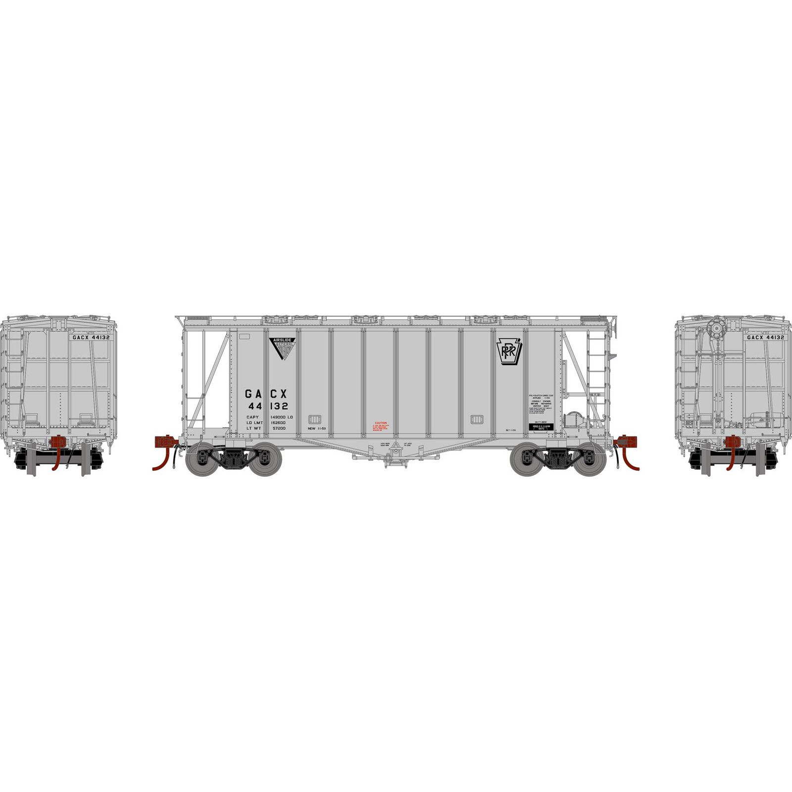 HO GATC 2600 Airslide Hopper, PRR / GACX #44132