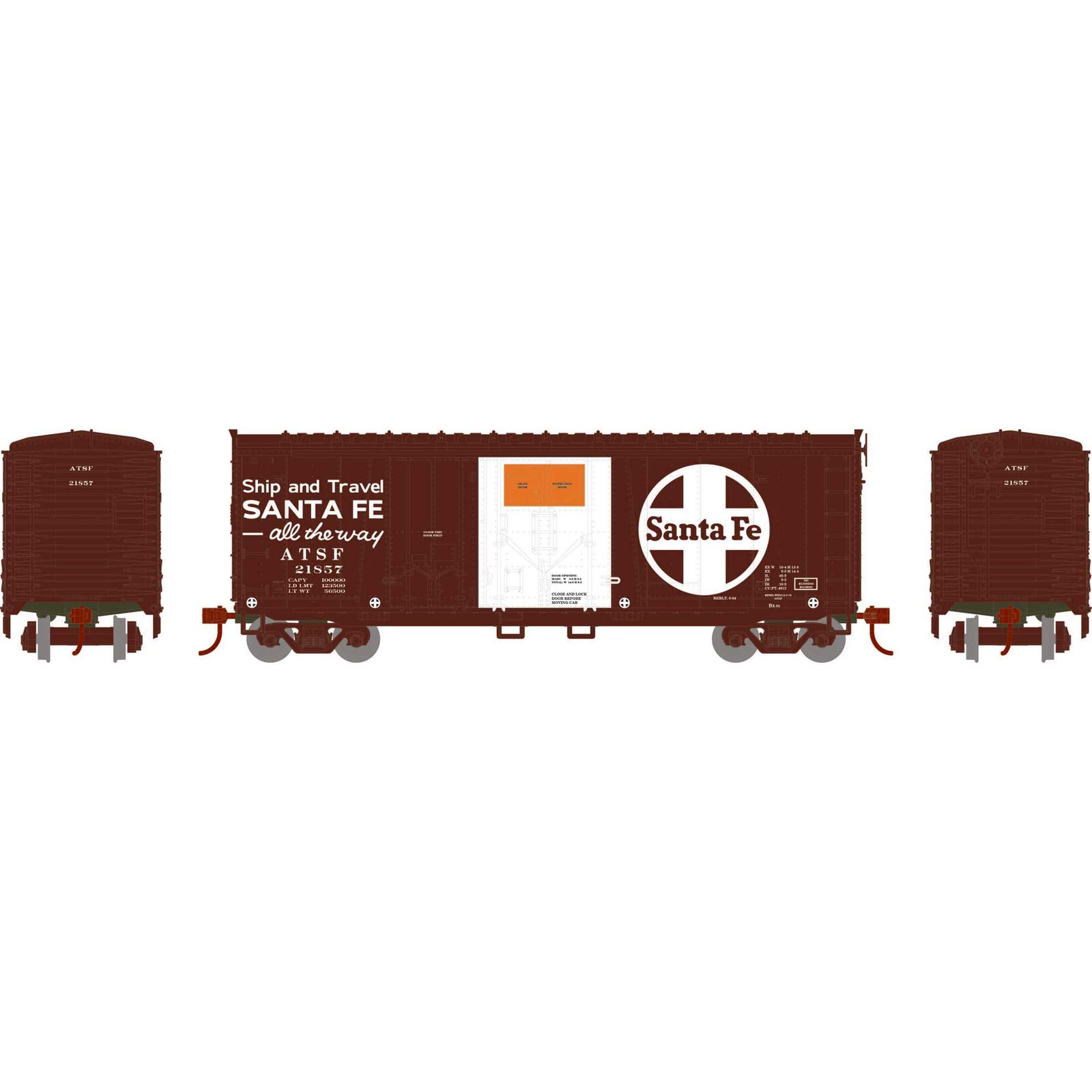 HO 40' Grain Loading Box Car, ATSF #21857