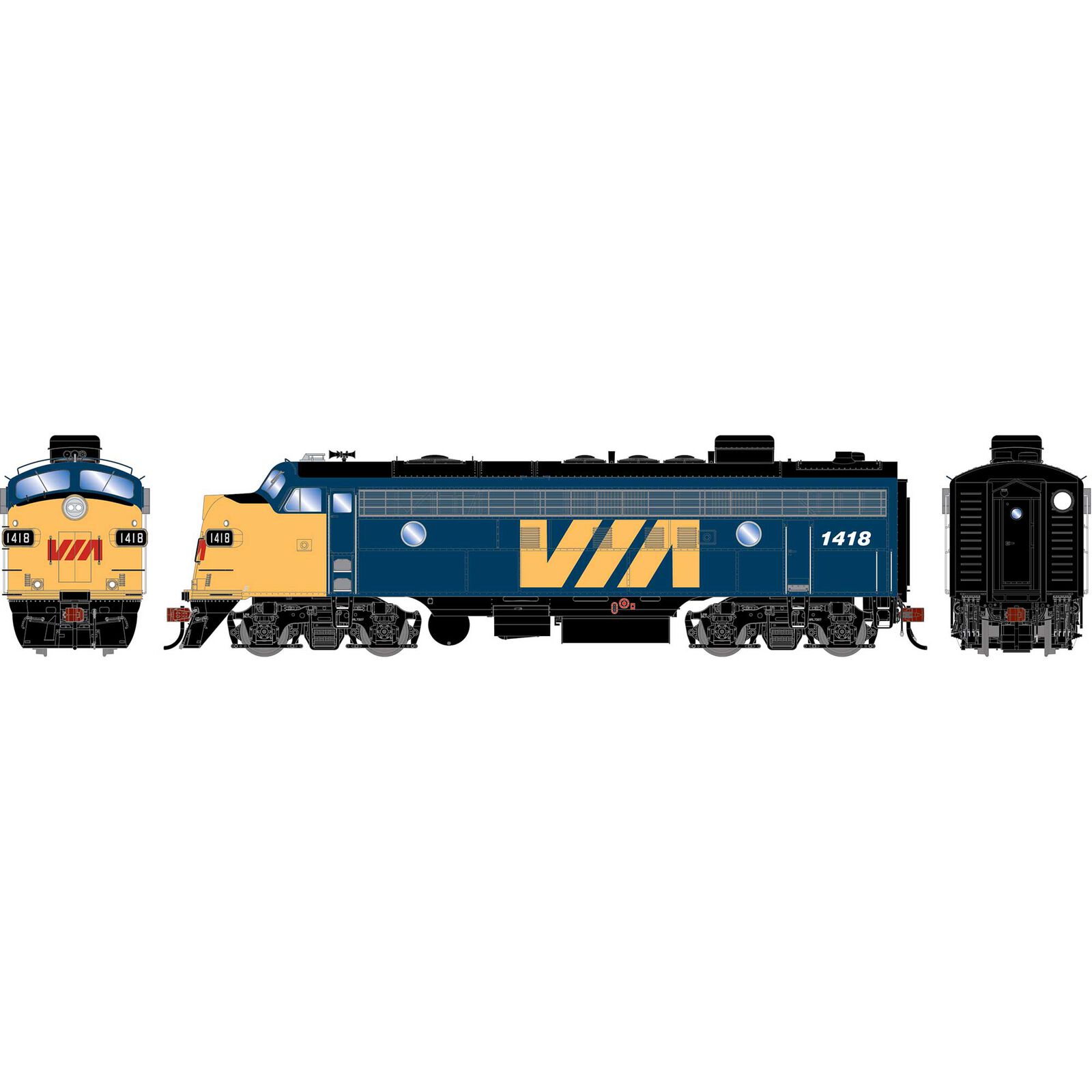 HO GEN FP7 Locomotive w/DCC & Sound, VIA #1418