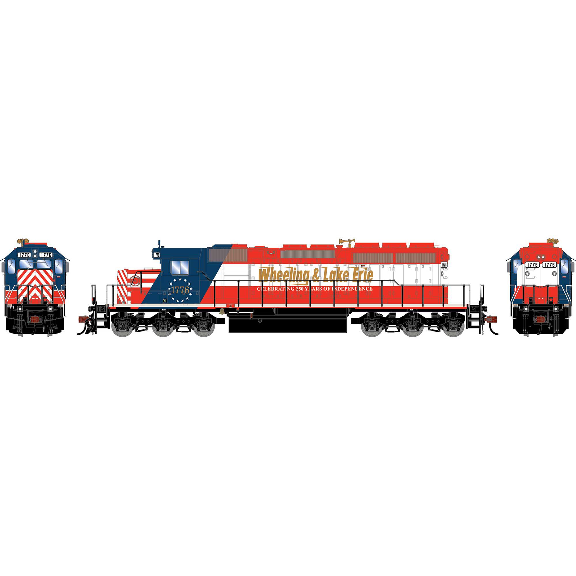 HO ATH SD40-2 Locomotive w/DCC & Sound, WLE #1776 Model Train