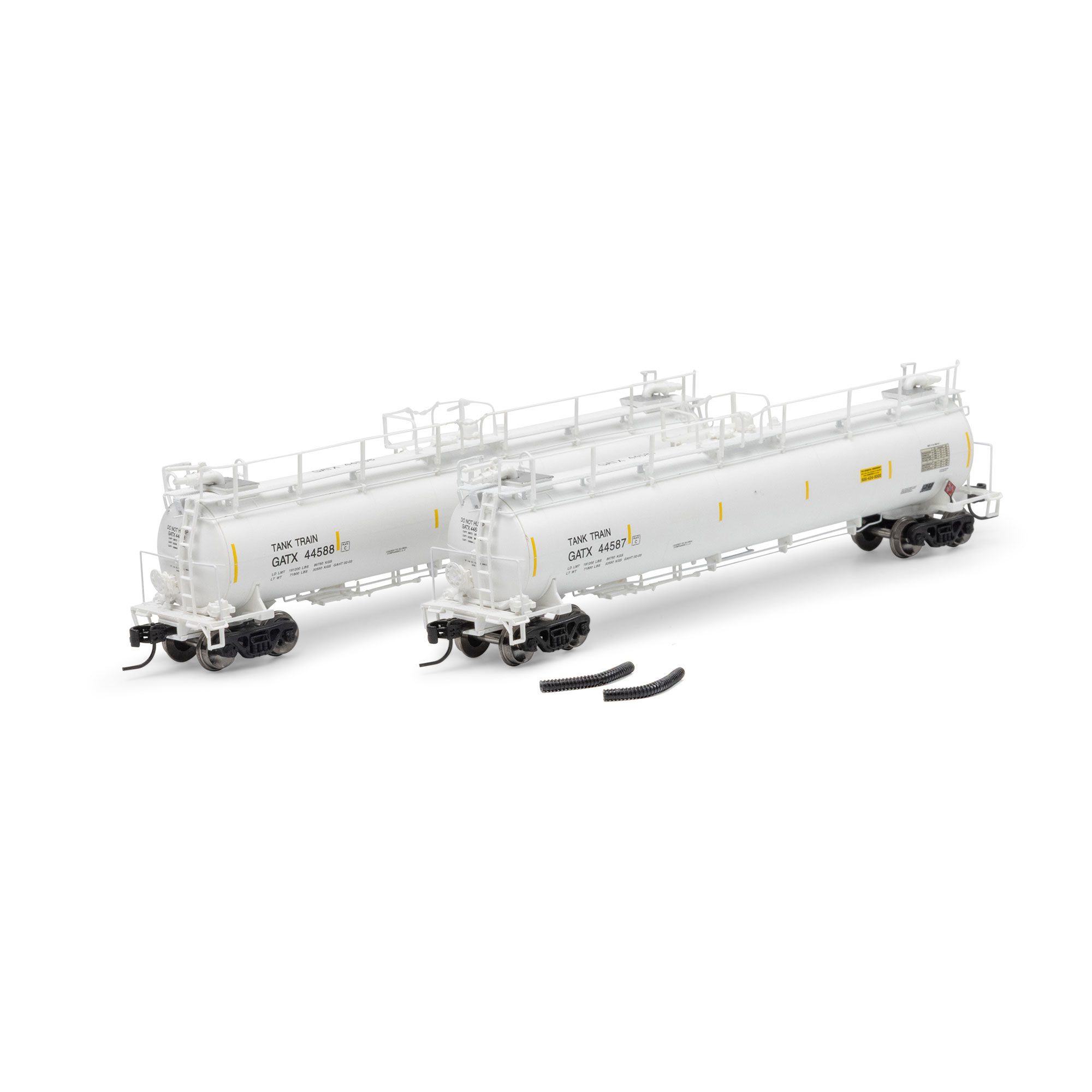 Athearn N TankTrain Intermediate, GATX White #44587/44588 (2