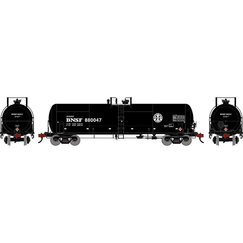 Athearn HO ATH RTC 20,900 Gallon Acid Tank Car, BNSF 'Circle Cross' #880047