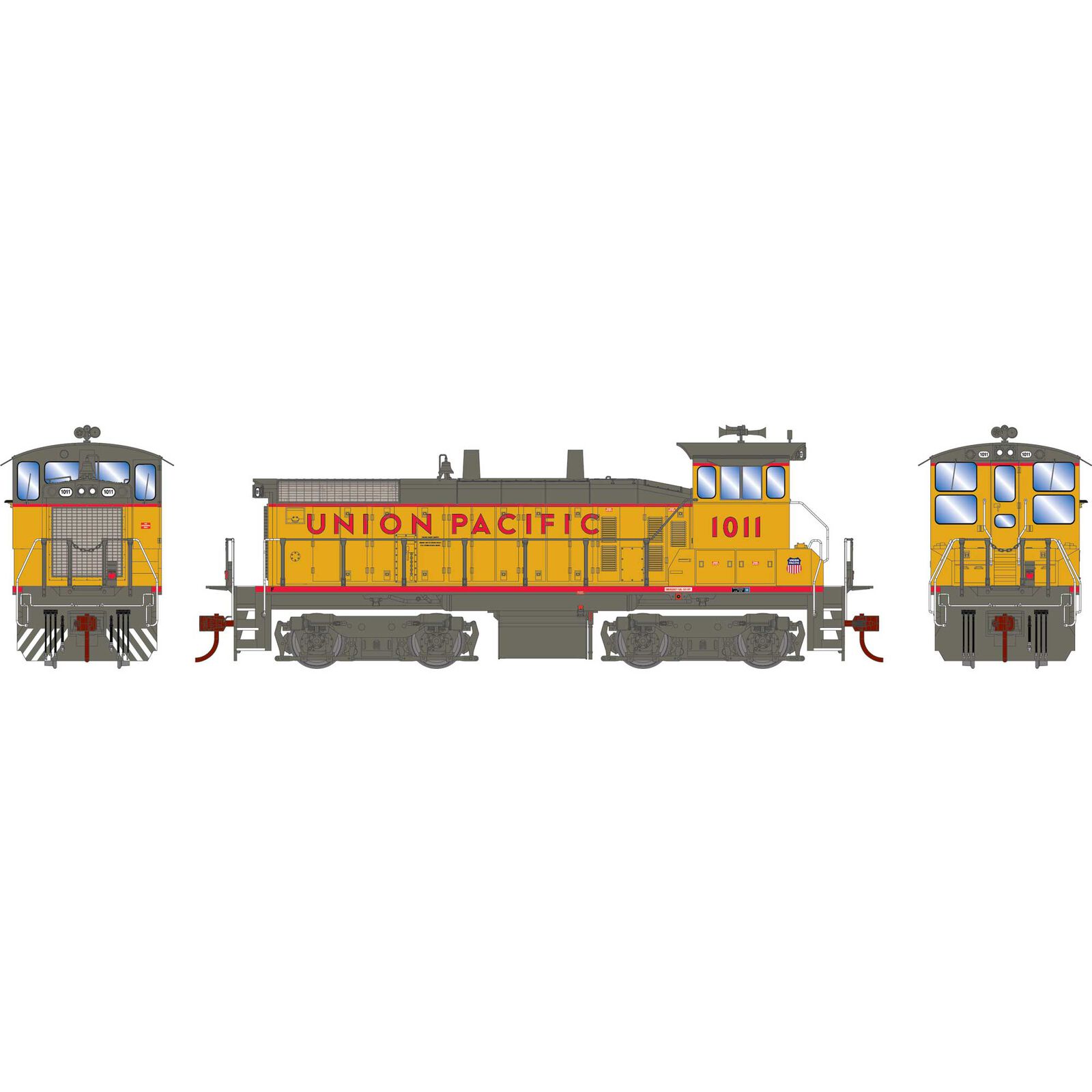 HO SW1500 Locomotive with DCC & Sound, Union Pacific #1011